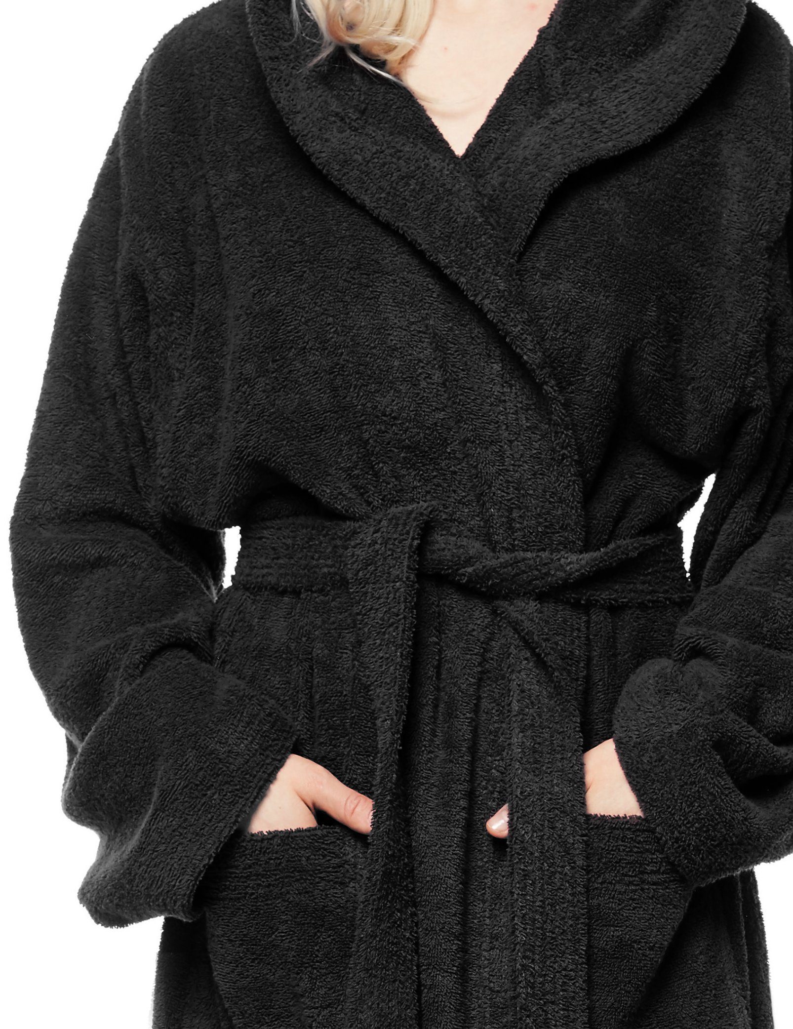 Arus Damenbademantel Pandora, waden lang, mit Kapuze, 100% Baumwolle, für Spa & Zuhause, 100% Baumwolle, Kapuze, Gürtel, mit Kapuze, wadenlang, 100% Baumwolle