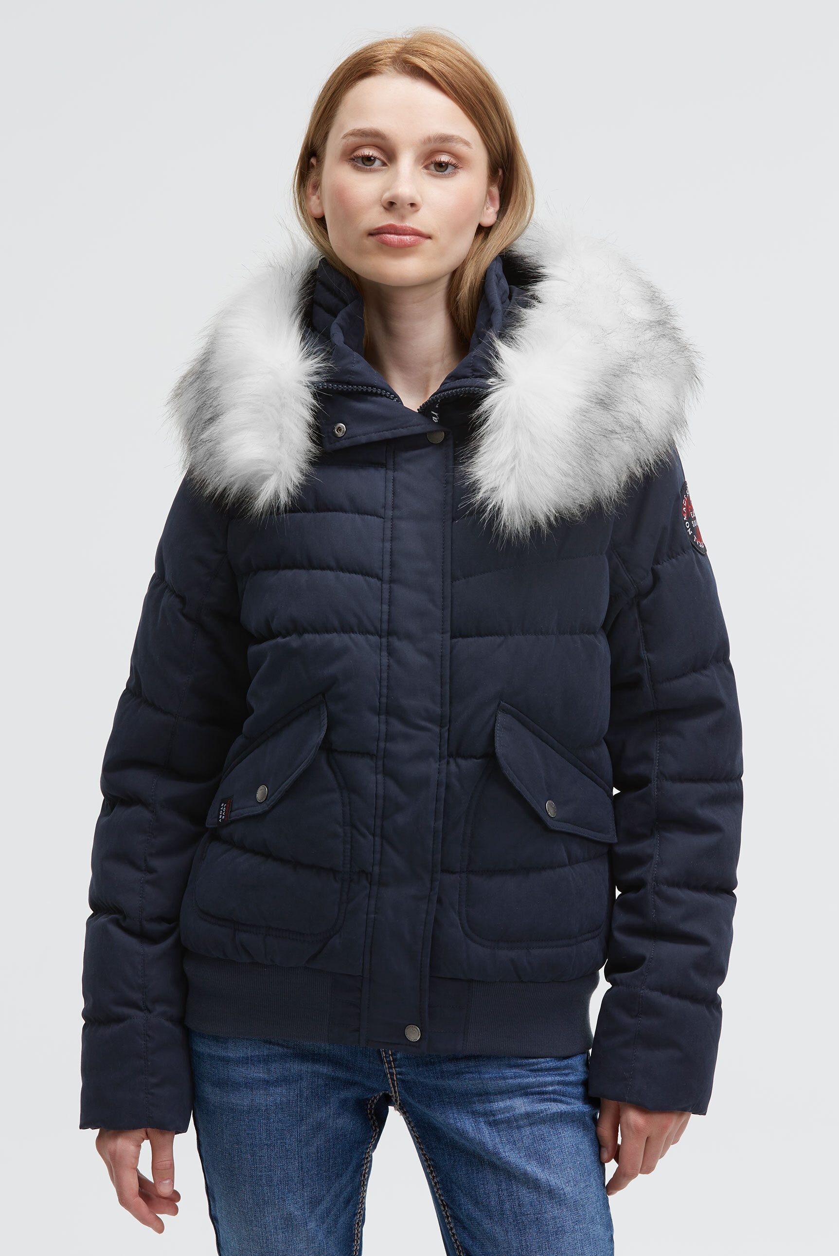 SOCCX Winterjacke mit abnehmbarem Kunstfellbesatz