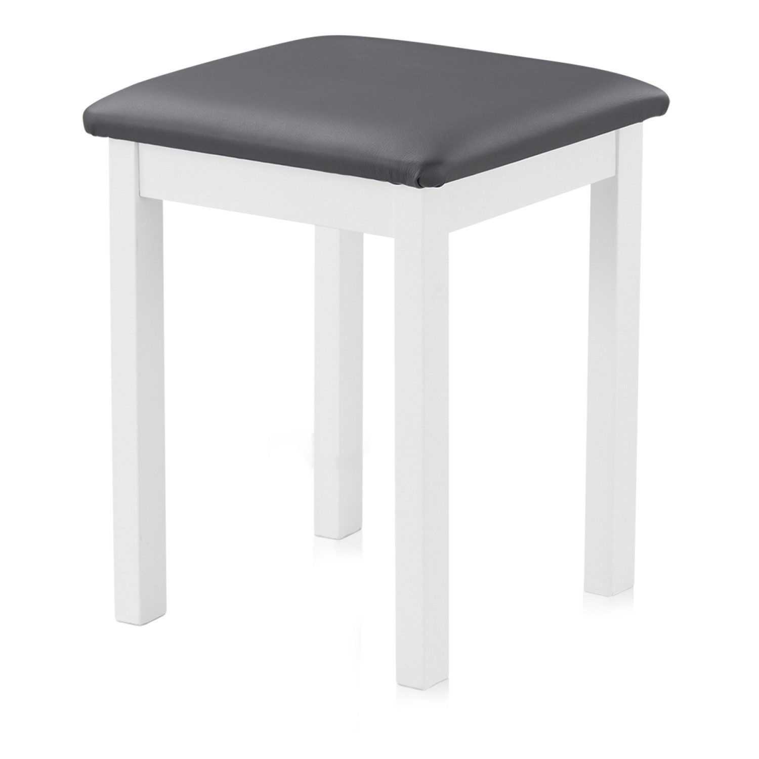 KHG Hocker Polsterhocker für eine Person, Landhausstil, bis 110 kg belastbar, Platzsparend, Gepolstert, Massivholz Buche