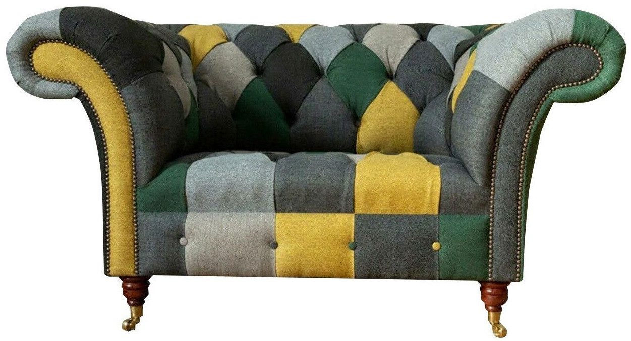 Xlmoebel Chesterfield-Sessel Eleganter Sessel aus Textil in zeitlosem Design (1,5 Sitzer), Hergestellt in Europa