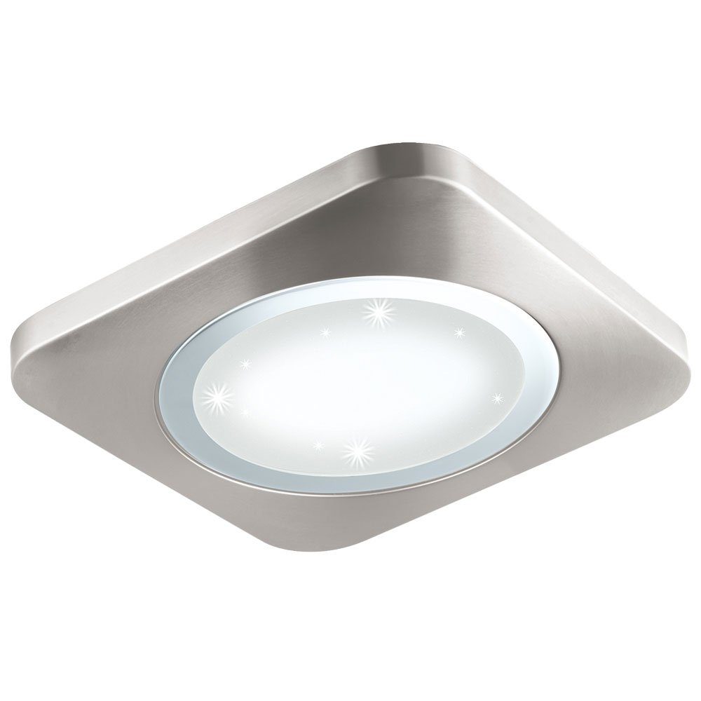 EGLO LED Einbaustrahler, LED-Leuchtmittel fest verbaut, Warmweiß, LED Aufbau Decken Lampe Kristall Effekt chrom matt Wohn Schlaf