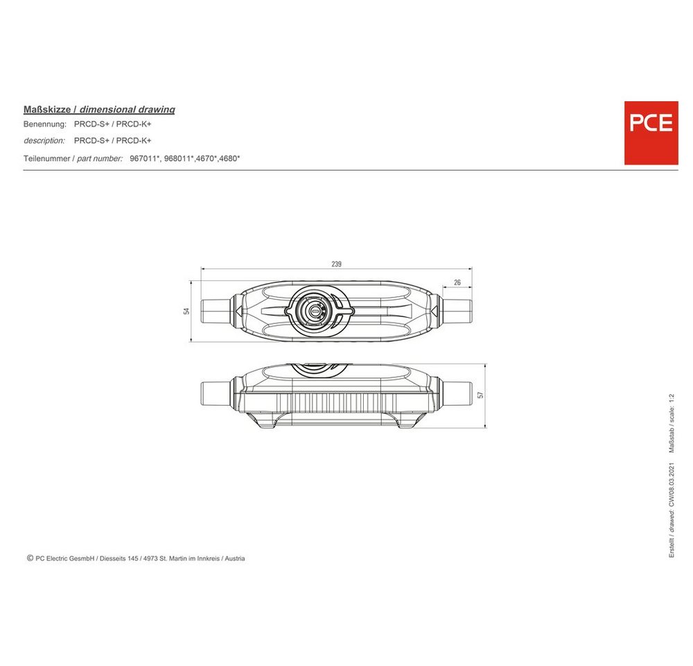 Thumbnail - PCE Personenschutzstecker PCE 9250027 Personenschutz-Kabeltrommel Kunststoff PRCD-S+ Schwarz, B