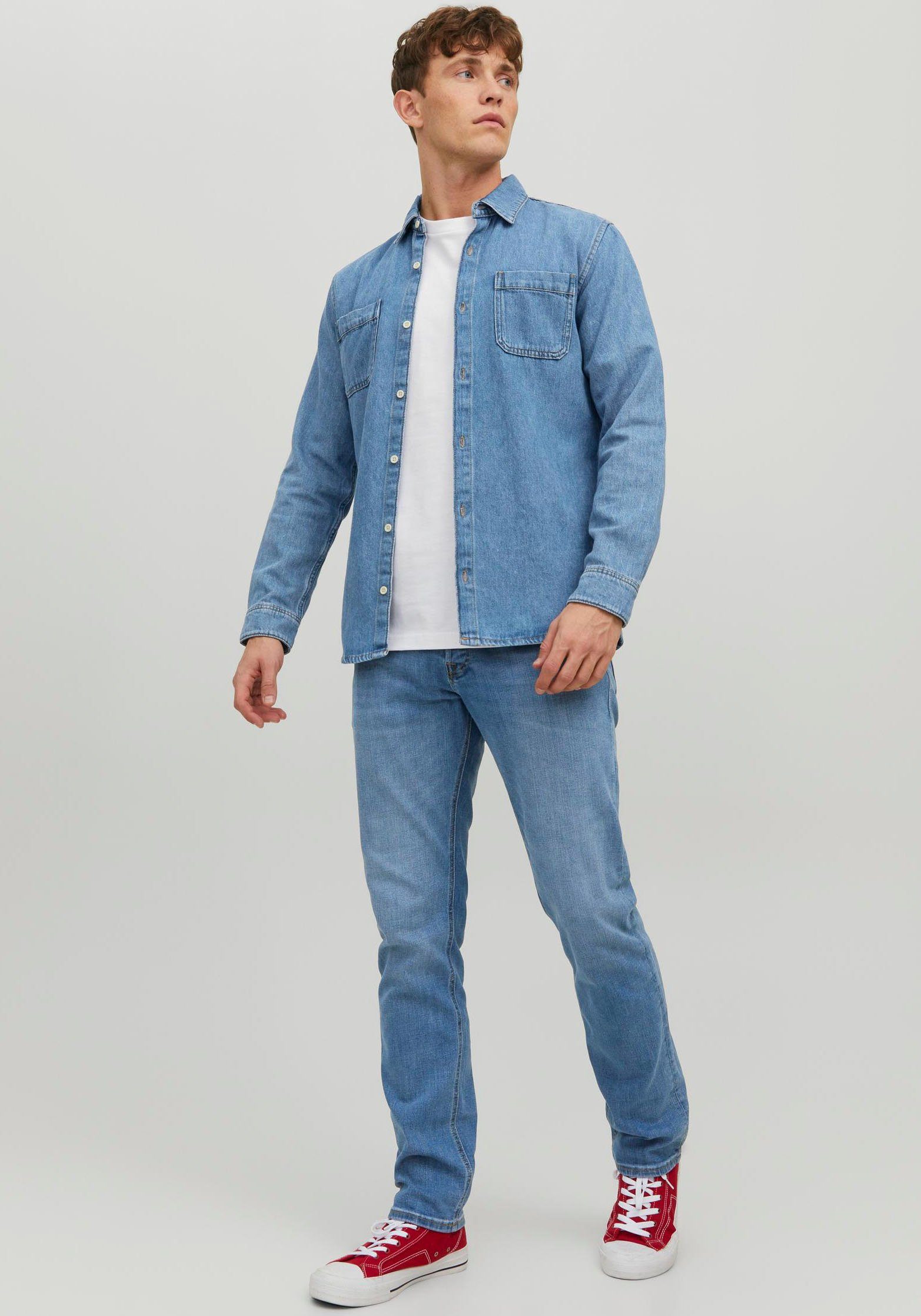 Slim-fit-Jeans JJITIM denim & AM blue Jones JJORIGINAL Jack 783