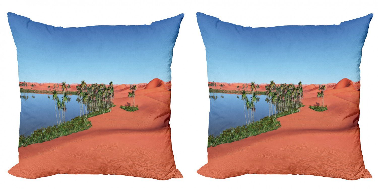 Kissenbezüge Modern Accent Doppelseitiger Digitaldruck, Abakuhaus (2 Stück), Oase Heiß und feucht Oasis Sahara