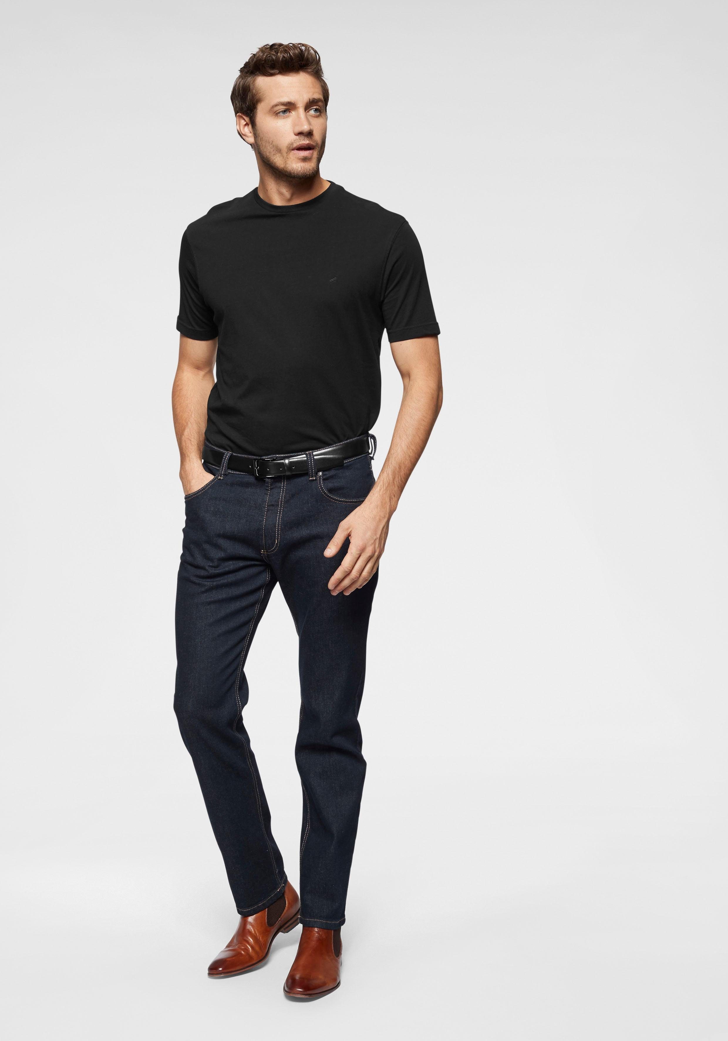 bugatti darkblue Regular-fit, Regular-fit-Jeans Kontrastnähte 2farbige