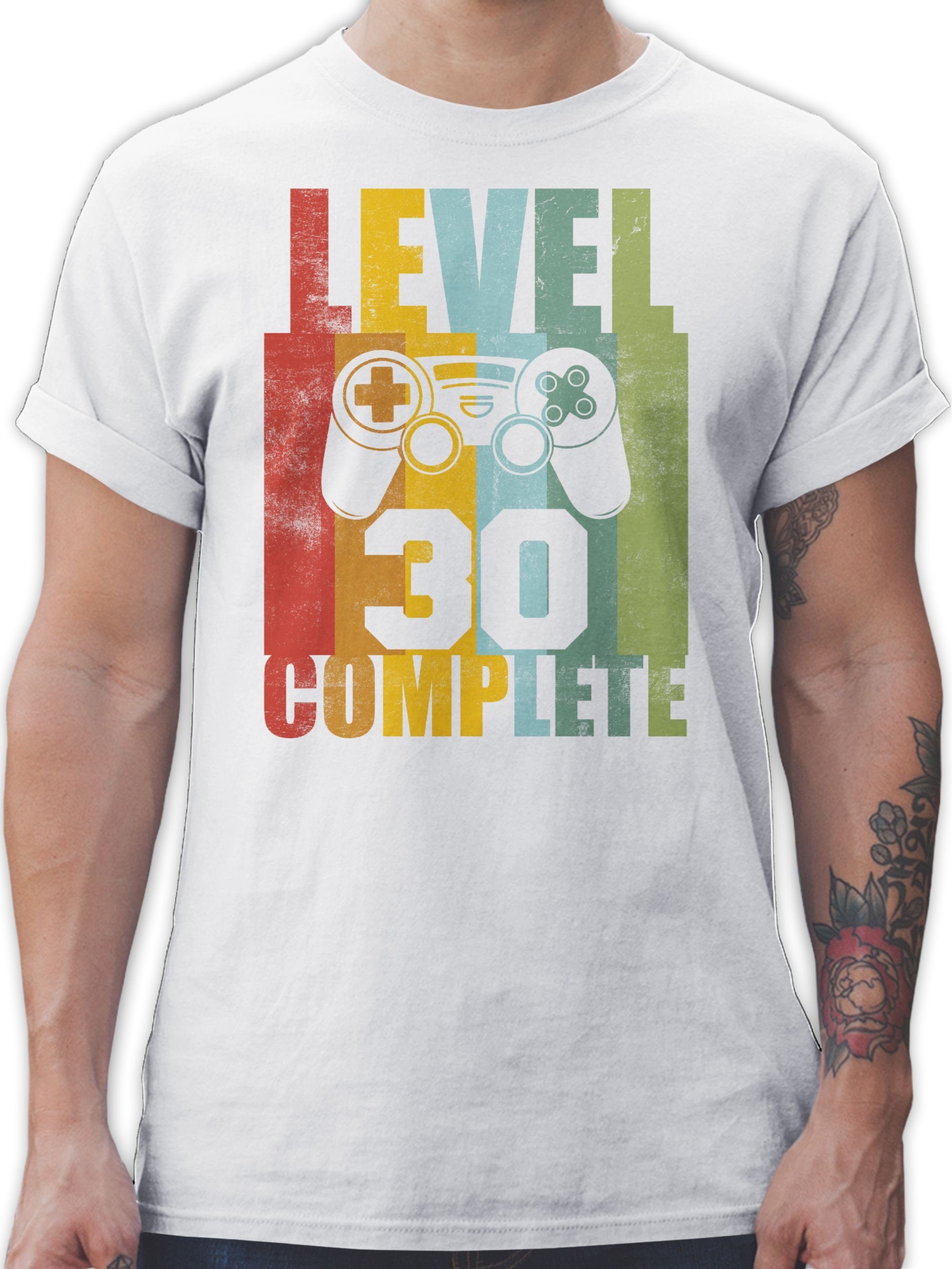 Shirtracer T-Shirt Level 30 complete Vintage 30. Geburtstag 3 Weiß | T-Shirts