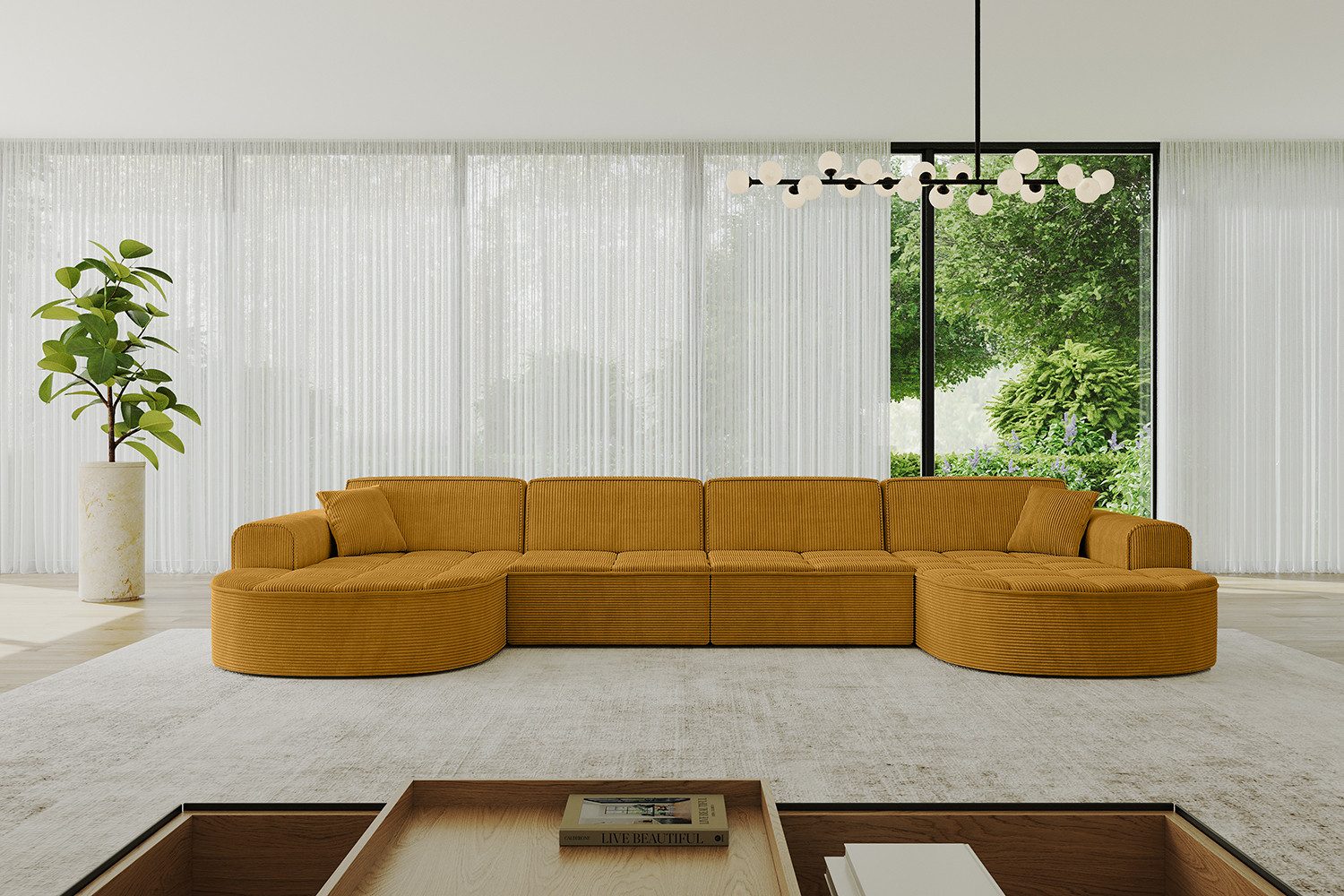 ALTDECOR Wohnlandschaft TARO-U2, Sofa Praktische Bequeme Funktionsecke Couch U-Form Eckcouch, Corner Sofa U-Form Vielseitige Sofa Wohnlandschaft Wohnzimmer