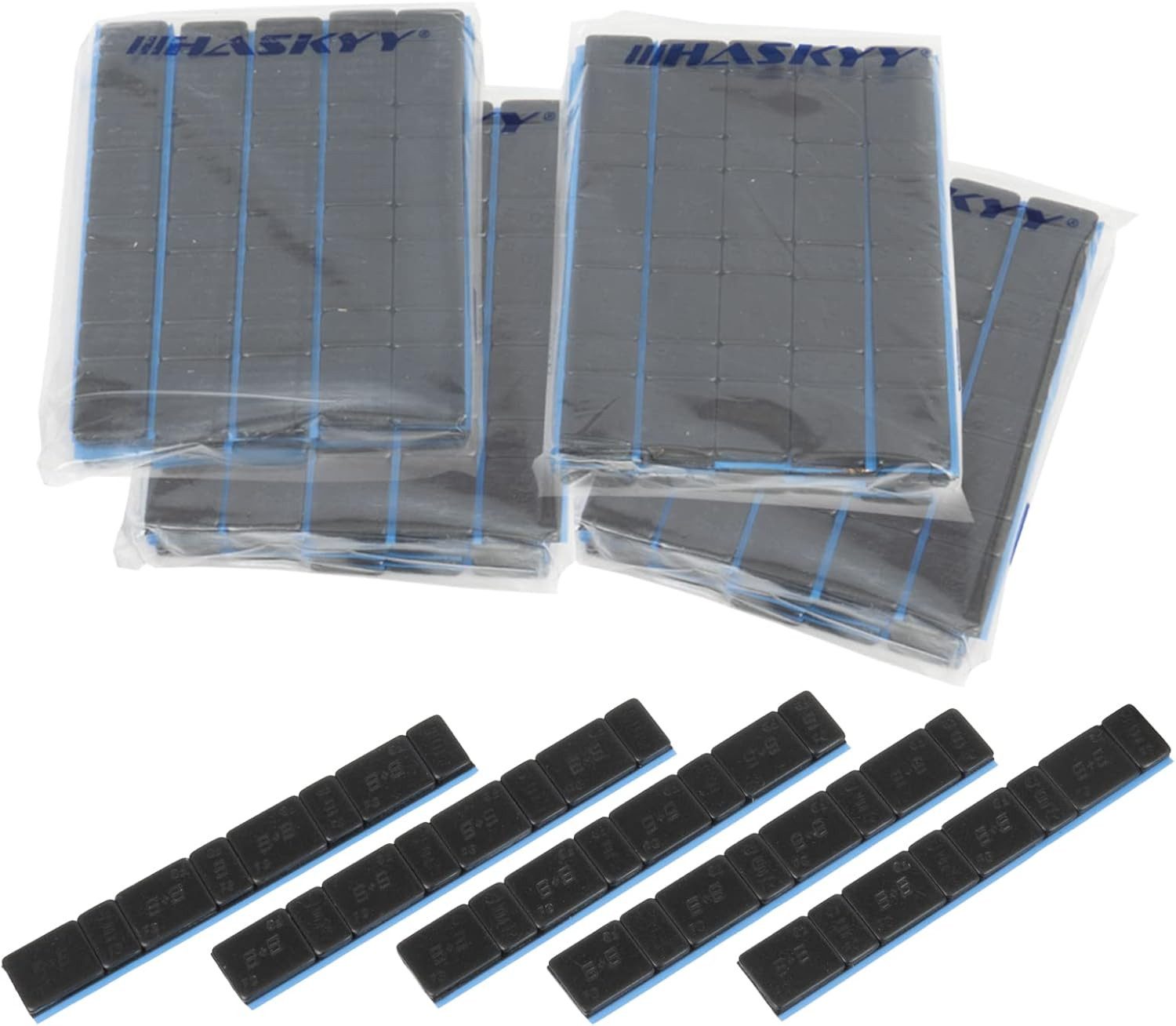 HASKYY Reifenmontagemaschine 25x Klebegewichte Auswuchtgewichte Schwarz 10gx4 5gx4 Kleberiegel