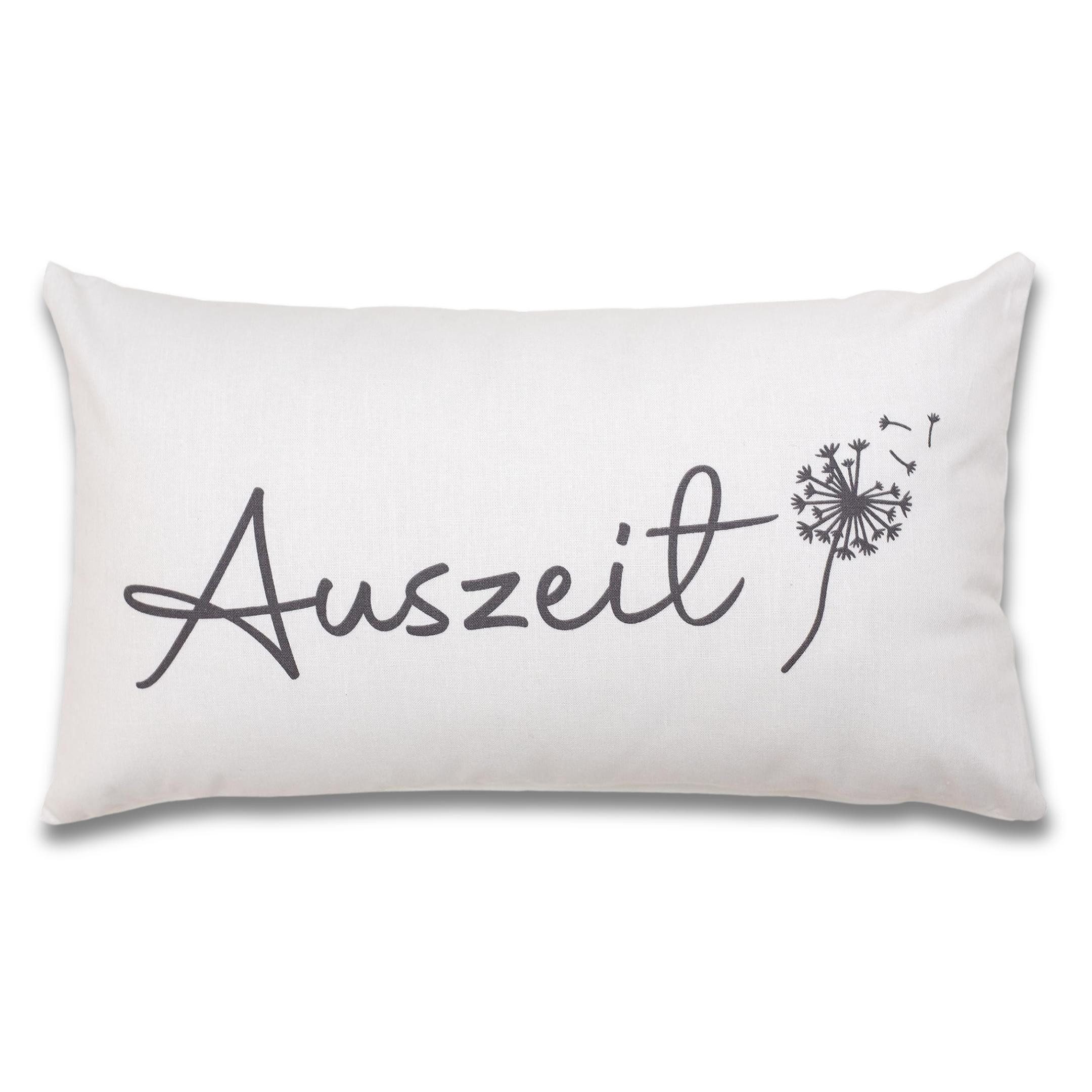 Bada Bing Dekokissen Kissen Zierkissen Auszeit 30 x 50 cm Sofakissen, Weiss