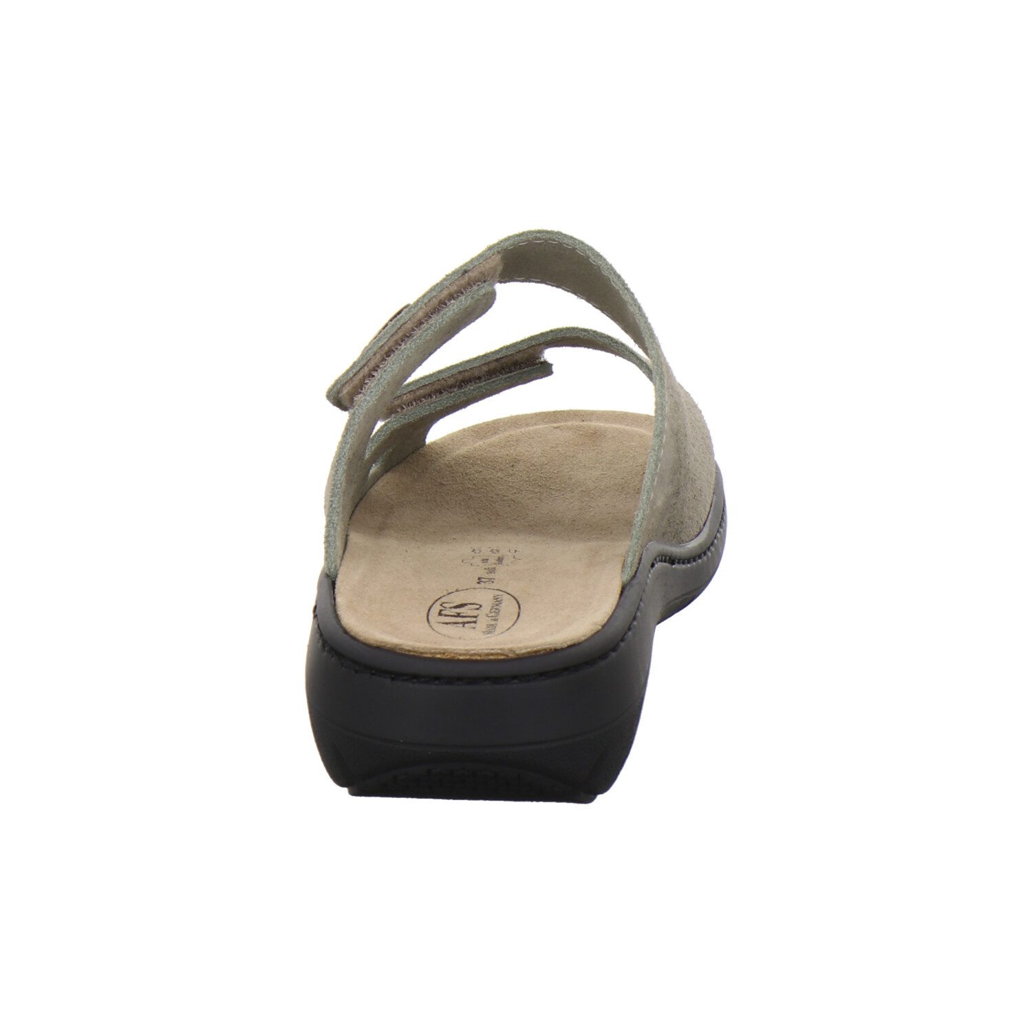 AFS-Schuhe 280886 Wechselfußbett Pantolette für Damen mit Keilabsatz, bequeme Sandalen aus Leder