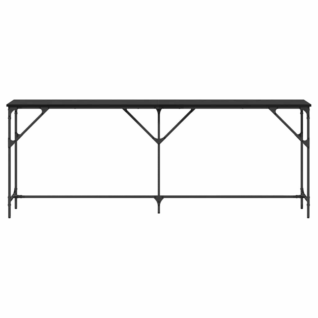vidaXL Beistelltisch Konsolentisch Schwarz Eichen-Optik 200 x 29 x 75 cm (1-St) – Bild 5 von 5
