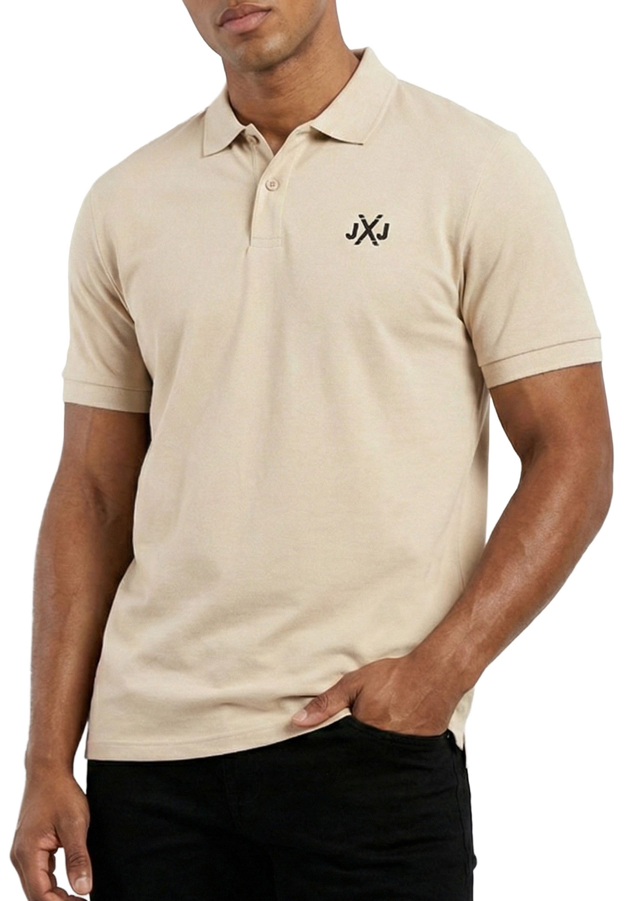 Jack & Jones Poloshirt RISE INFINITY POLO Kurzarm Hemd aus Bauwolle Polohemd mit Print T-Shirt mit Kragen