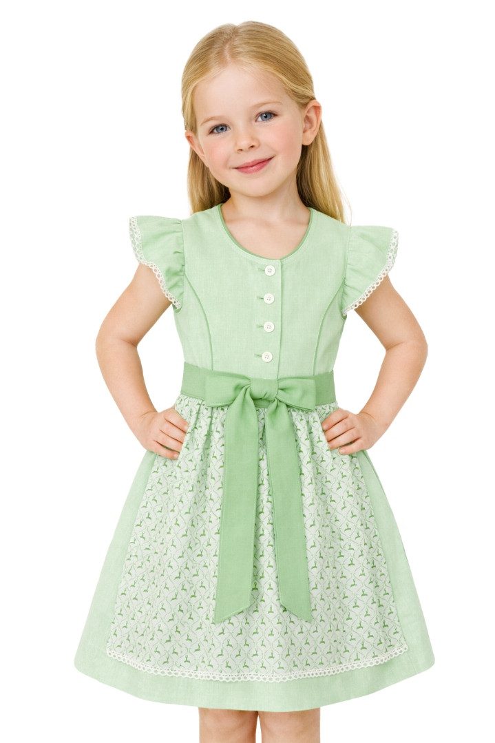 Isar-Trachten Dirndl Kinderdirndl 2tlg. - SALLY - hellgrün