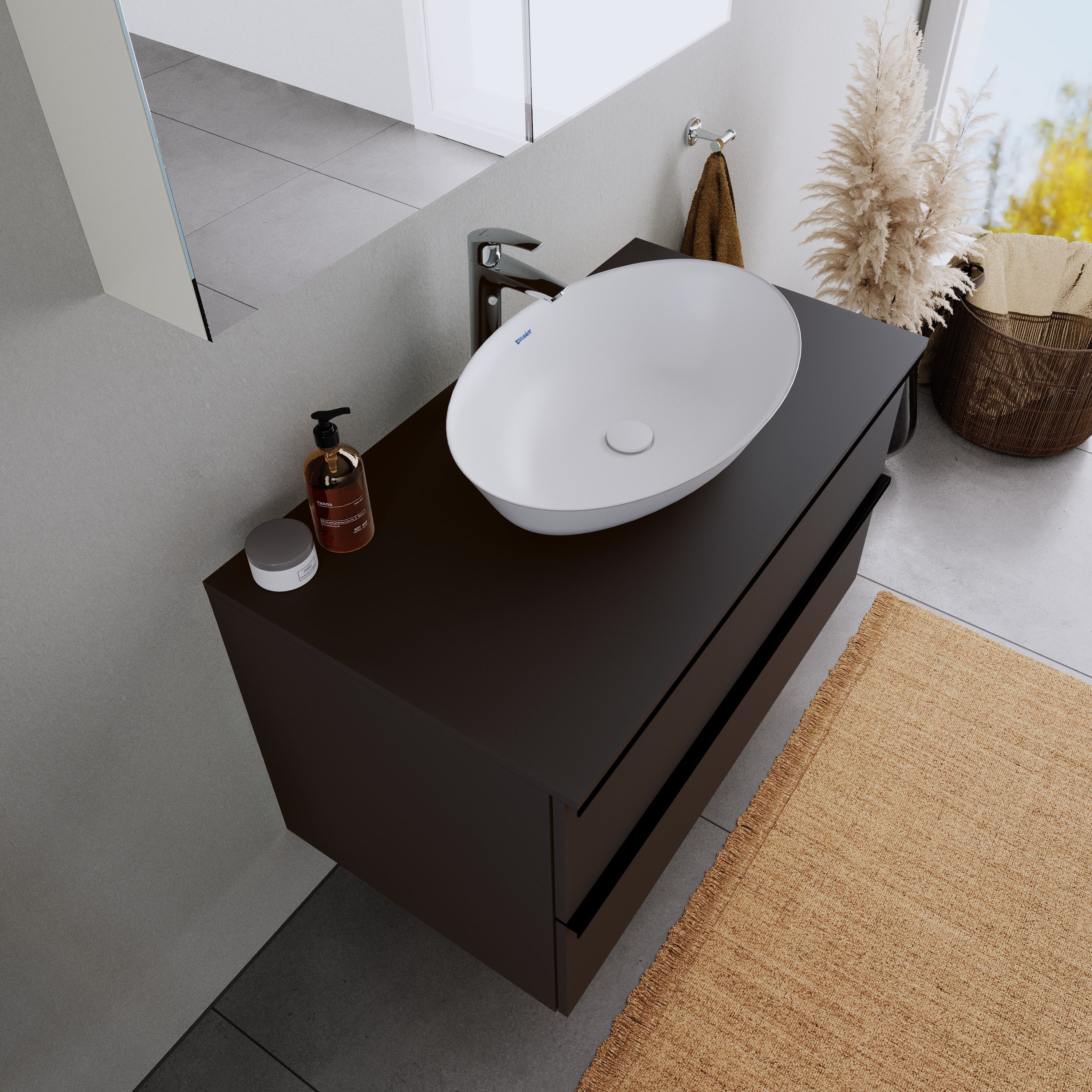 Duravit Aufsatzwaschbecken DuraPort Weiß matt, Aufsatzwaschbecken oval 60cm günstig online kaufen