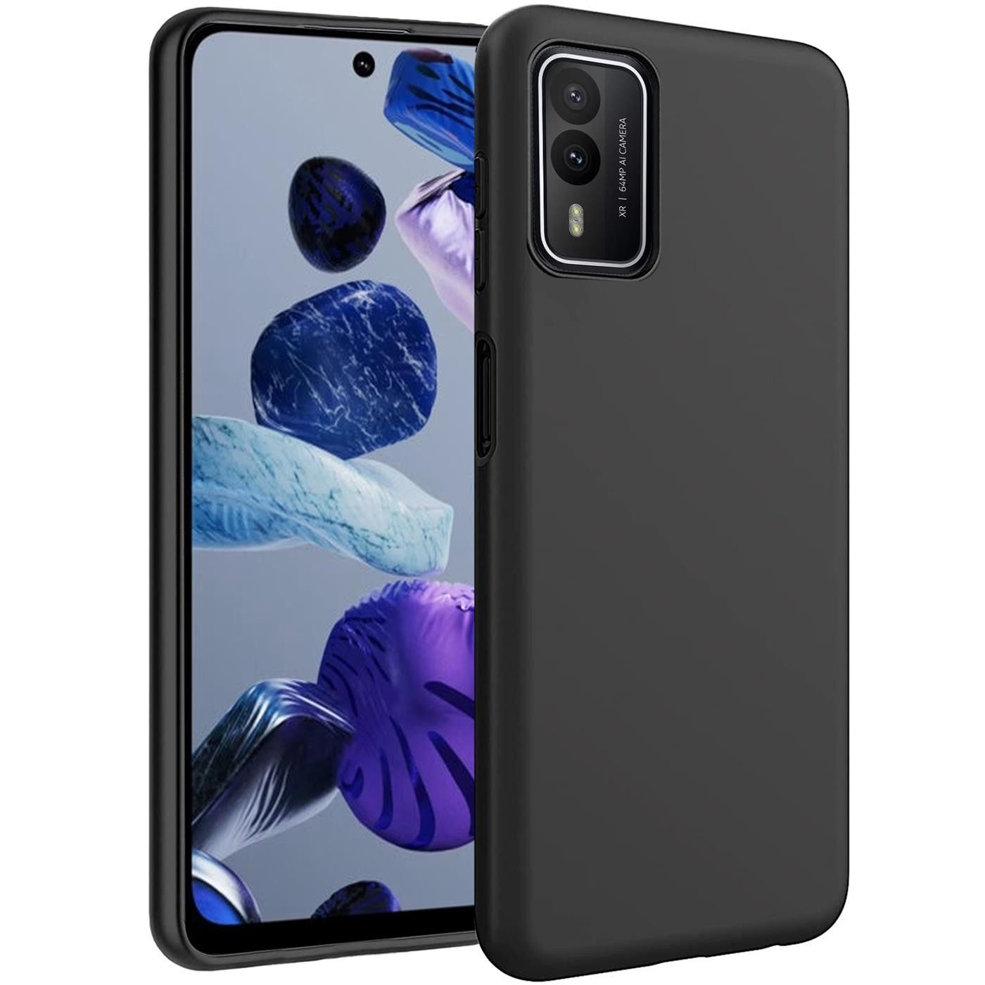 CoolGadget Handyhülle Handy Schutzhülle für HMD XR21 matt schwarz 6,49 Zoll, Silikon TPU Hülle Schutz Tasche Cover schlicht Slim Case