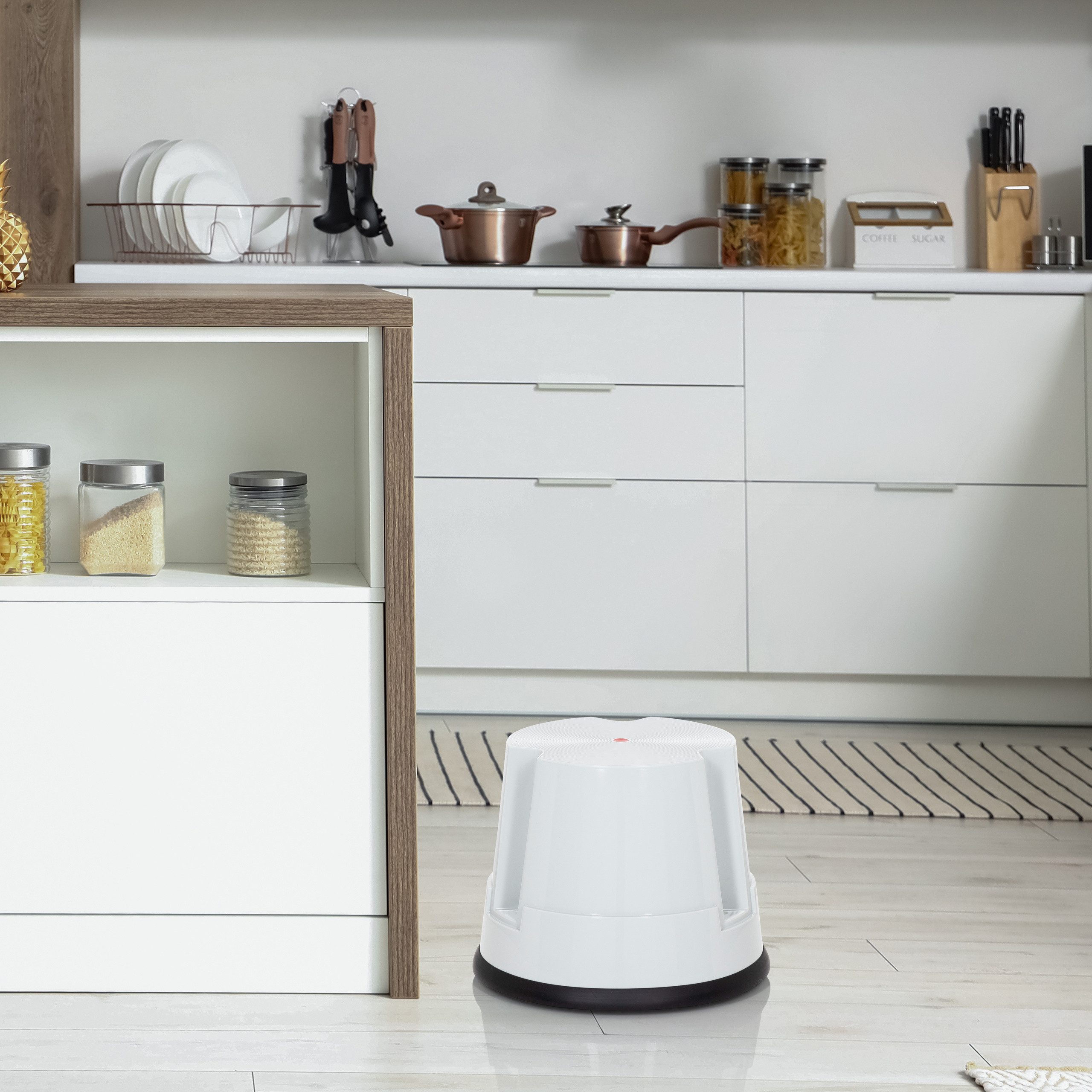 hjh OFFICE Tritthocker Tritthocker TIO-S Kunststoff, Rollhocker