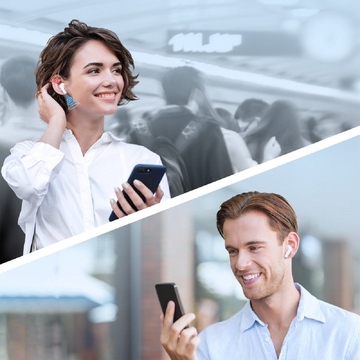 JOYROOM TWS Ohrhörer kabellos ENC wasserdicht IPX4 Bluetooth 5.3 weiß Bluetooth-Kopfhörer (Bluetooth, Touch Control, TWS, Bluetooth 5.3, Wasserdicht IPX4, ENC)