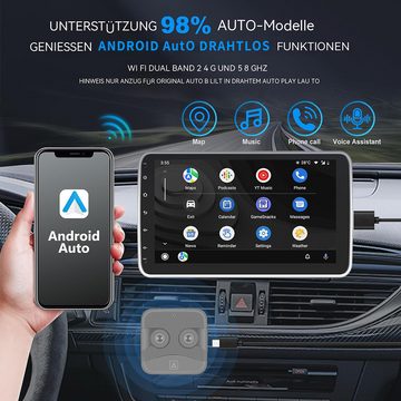 Hikity Android-Auto-Adapter, tragbar, kabelgebunden, kabellos, Plug & Play Adapter, Kabelloser Android Auto-Adapter