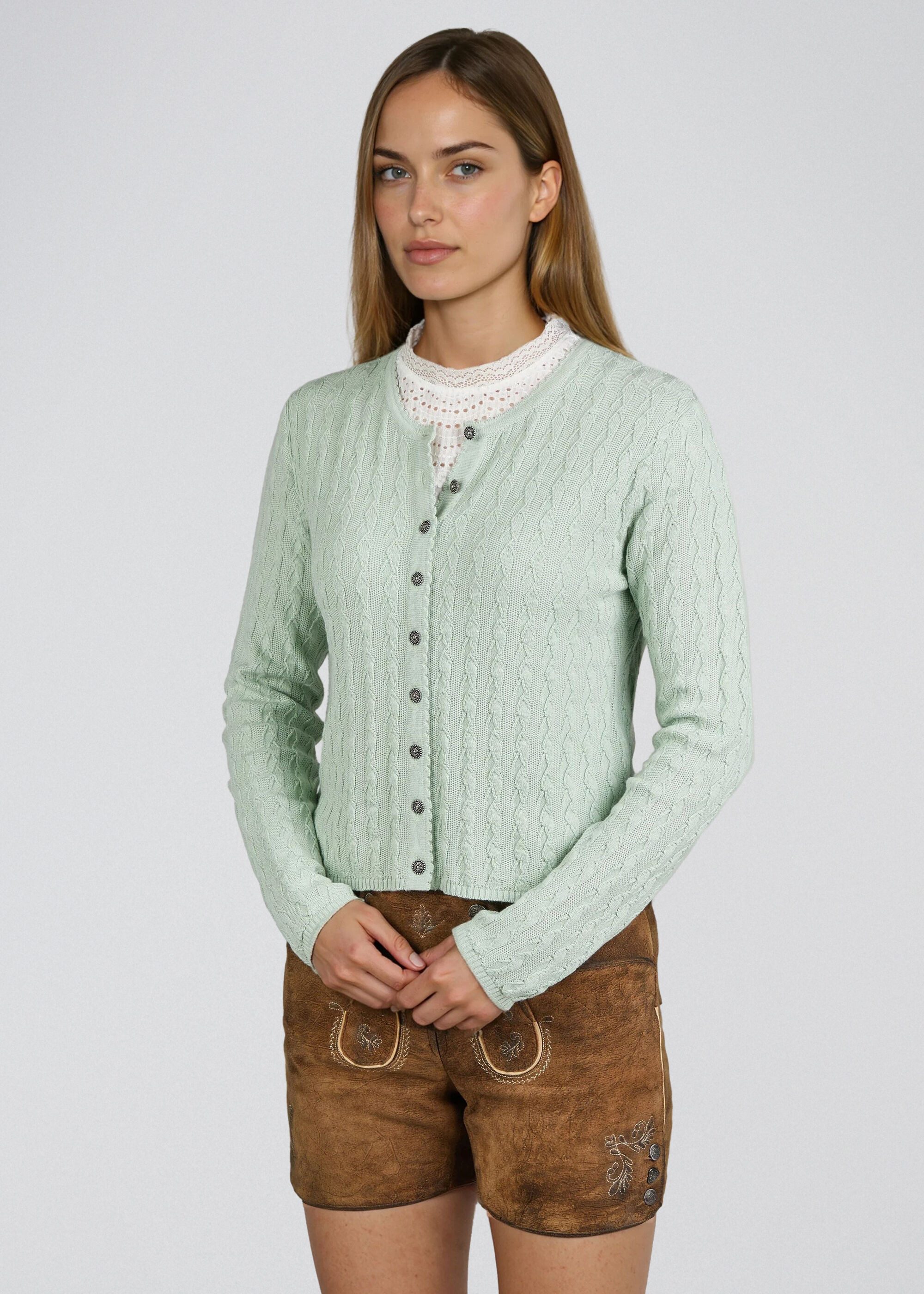 Spieth & Wensky Trachtenstrickjacke Hummeltal (1-tlg) mit klassischem Zopfmuster