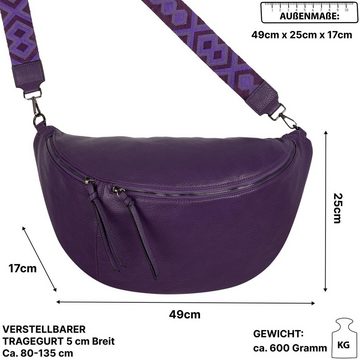 EAAKIE Gürteltasche Bauchtasche XXL Umhängetasche Crossbody-Bag Hüfttasche Kunstleder, als Schultertasche, CrossOver, Umhängetasche tragbar