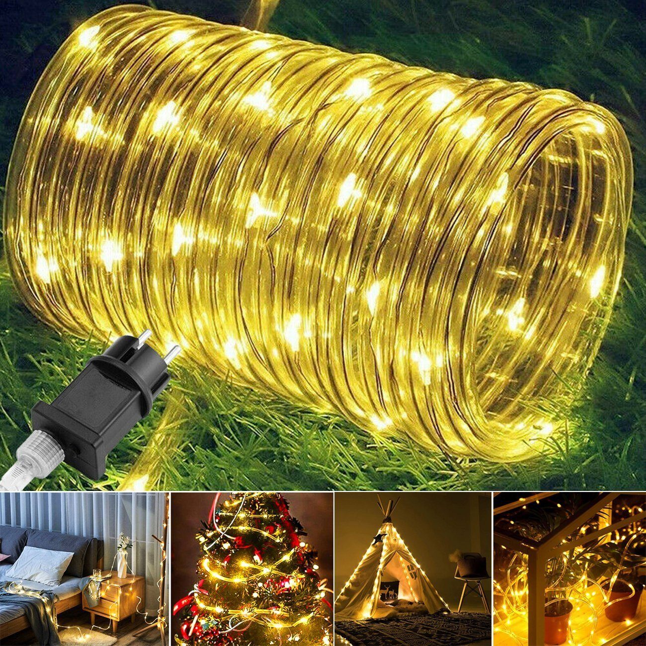 LETGOSPT LED-Lichterkette 10M/20M LED Lichterschlauch Lichtschlauch 