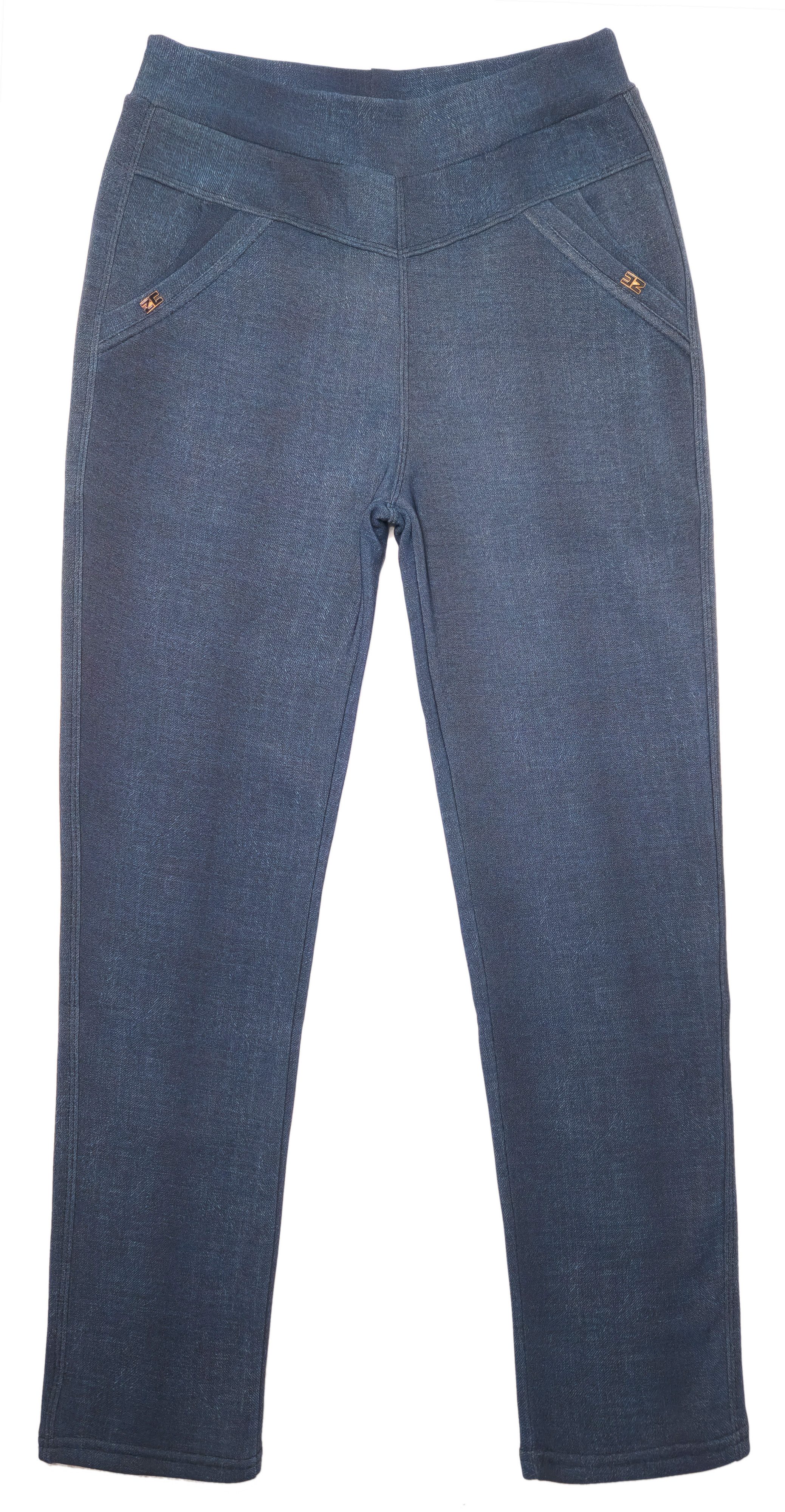 dy_mode Thermohose Damen Thermohose in Jeans-Optik Stretchhose mit Innenfutter mit elastischem Bund, mit Innenfutter