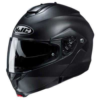 HJC Motorradhelm HJC Klapphelm C91 Schwarz Matt mit Sonnenblenden für Brillenträger