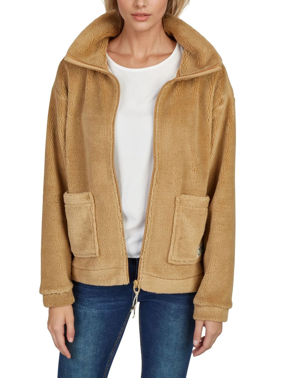 DENIMFY Outdoorjacke Fleecejacke Damen Regular Fit DFKira Übergangsjacke mit Teddyfleece