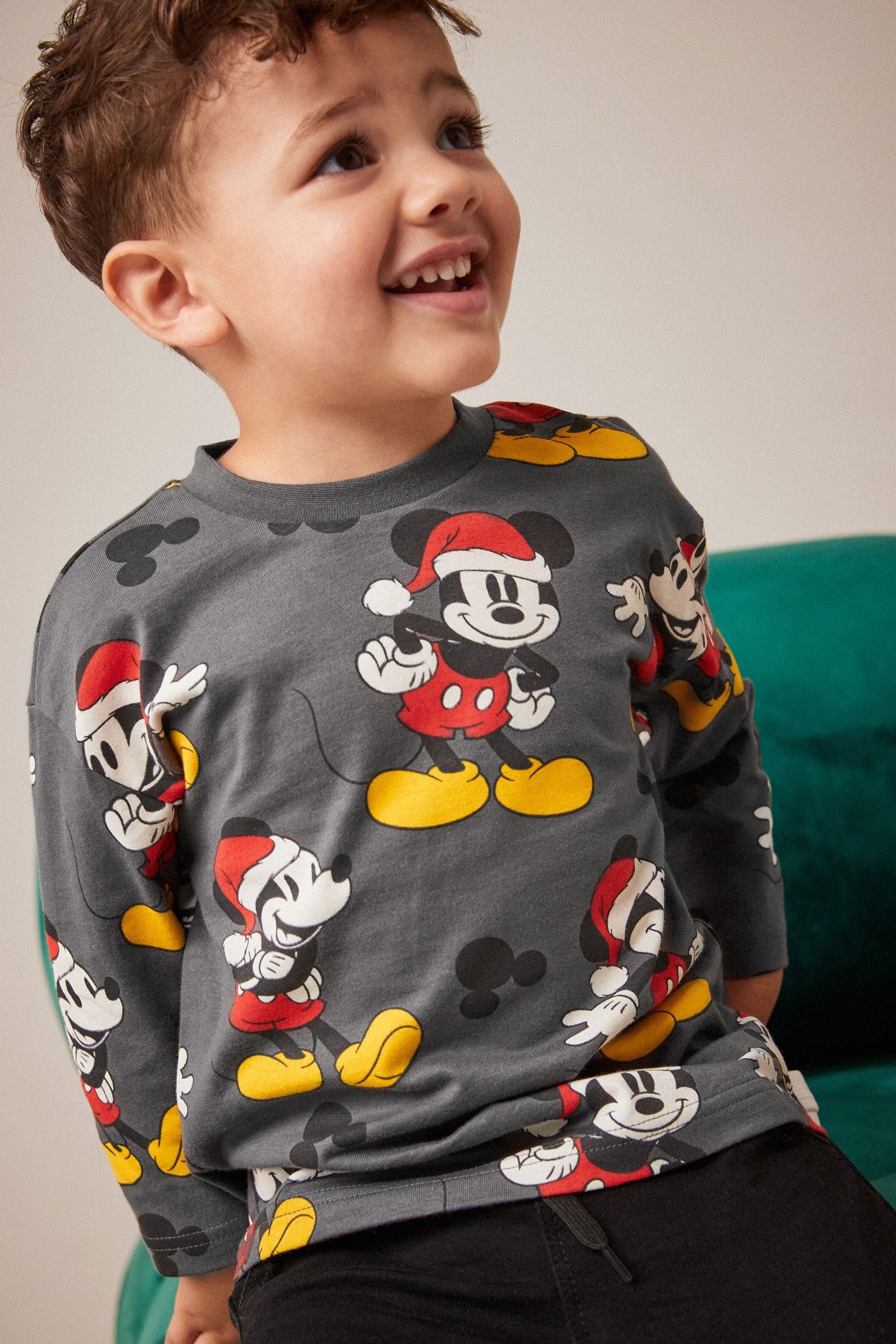 Next Langarmshirt Weihnachtliches Micky Langarmshirt (1-tlg) Maus