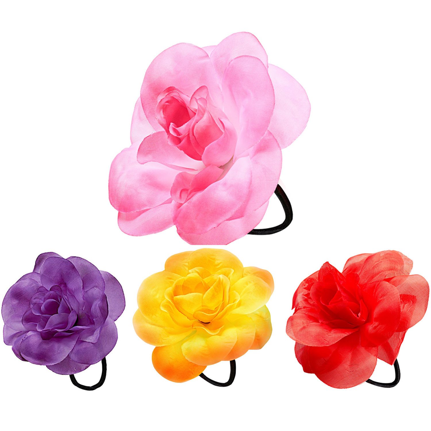 Widmann S.r.l. Kostüm Schmuck Haargummi Blume, Rot