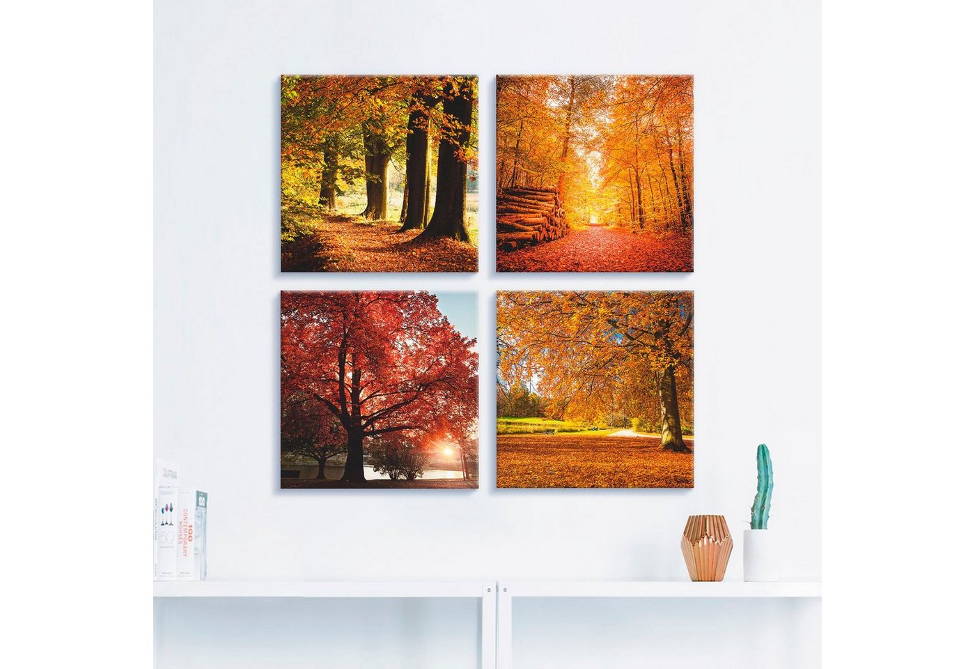 Artland Leinwandbild »Herbstlandschaft«, Bäume (4 Stück)-HomeTrends