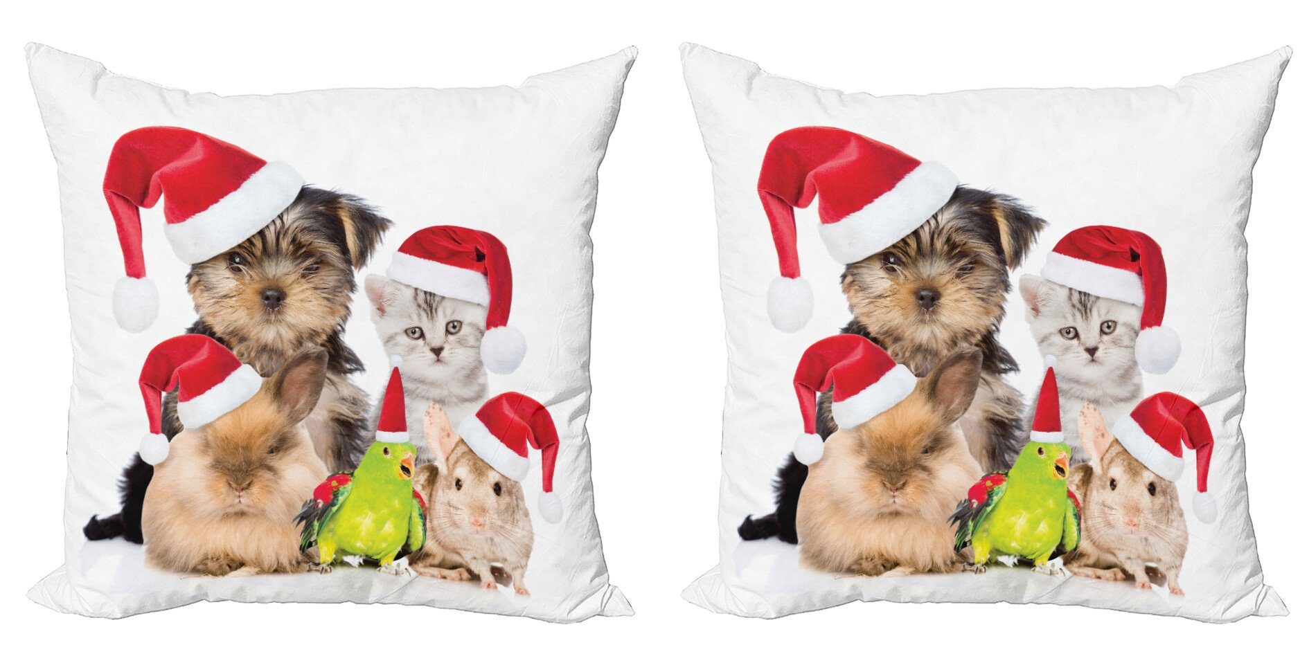 Kissenbezüge Modern Doppelseitiger Haustiere Accent (2 Digitaldruck, Weihnachtsthema Abakuhaus Tiere Stück)