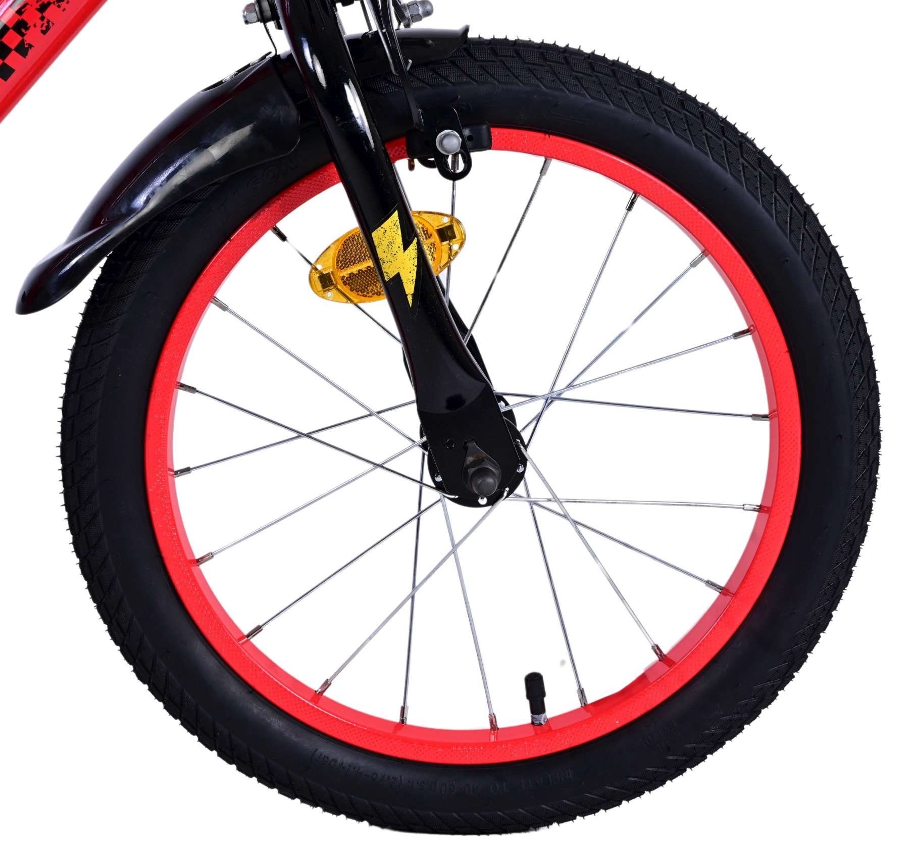 Volare Kinderfahrrad Disney Cars - Jungen - 12, 14 oder 16 Zoll - Rot - Zwei Handbremsen