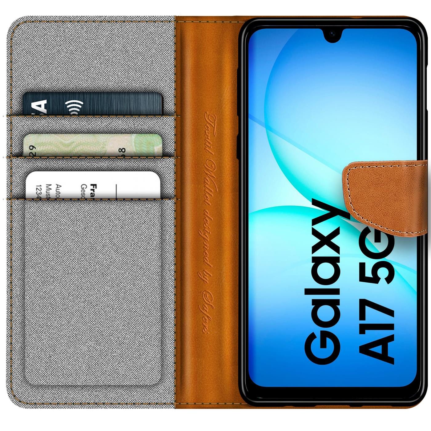 CoolGadget Handyhülle Flip Case Wallet Cover Book Tasche für Samsung Galaxy A17 5G, Handy Tasche mit Kartenfach Book Schutzhülle – Bild 2 von 5
