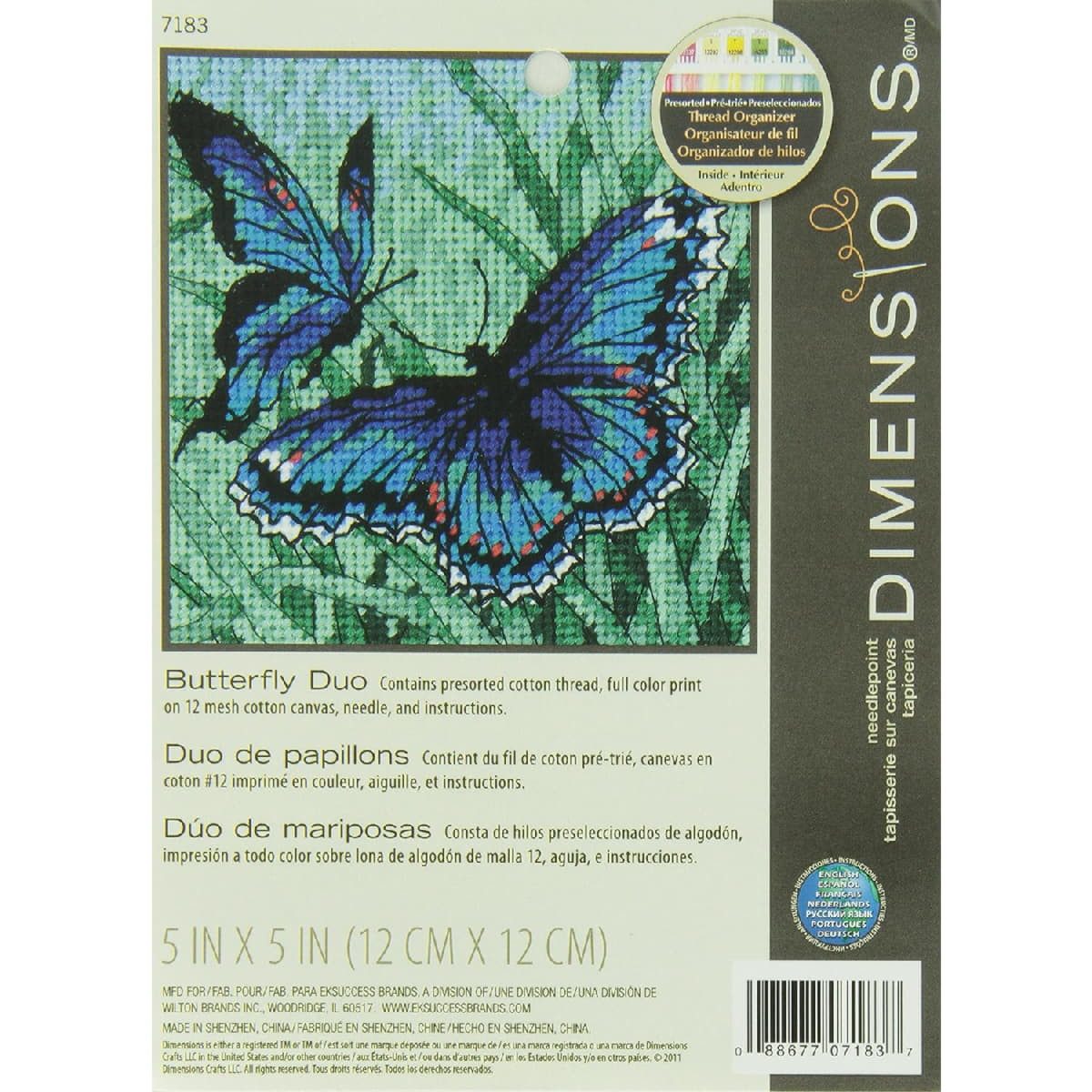 Dimensions Kreativset Dimensions Gobelin Stickpackung "Schmetterlings-Duo", Stickbild gedru, (embroidery kit by Marussia)