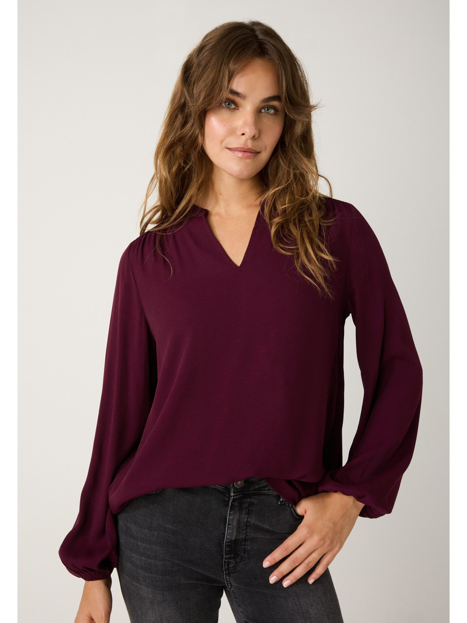 MORE&MORE Langarmbluse Schlupfbluse Ballonärmel günstig online kaufen