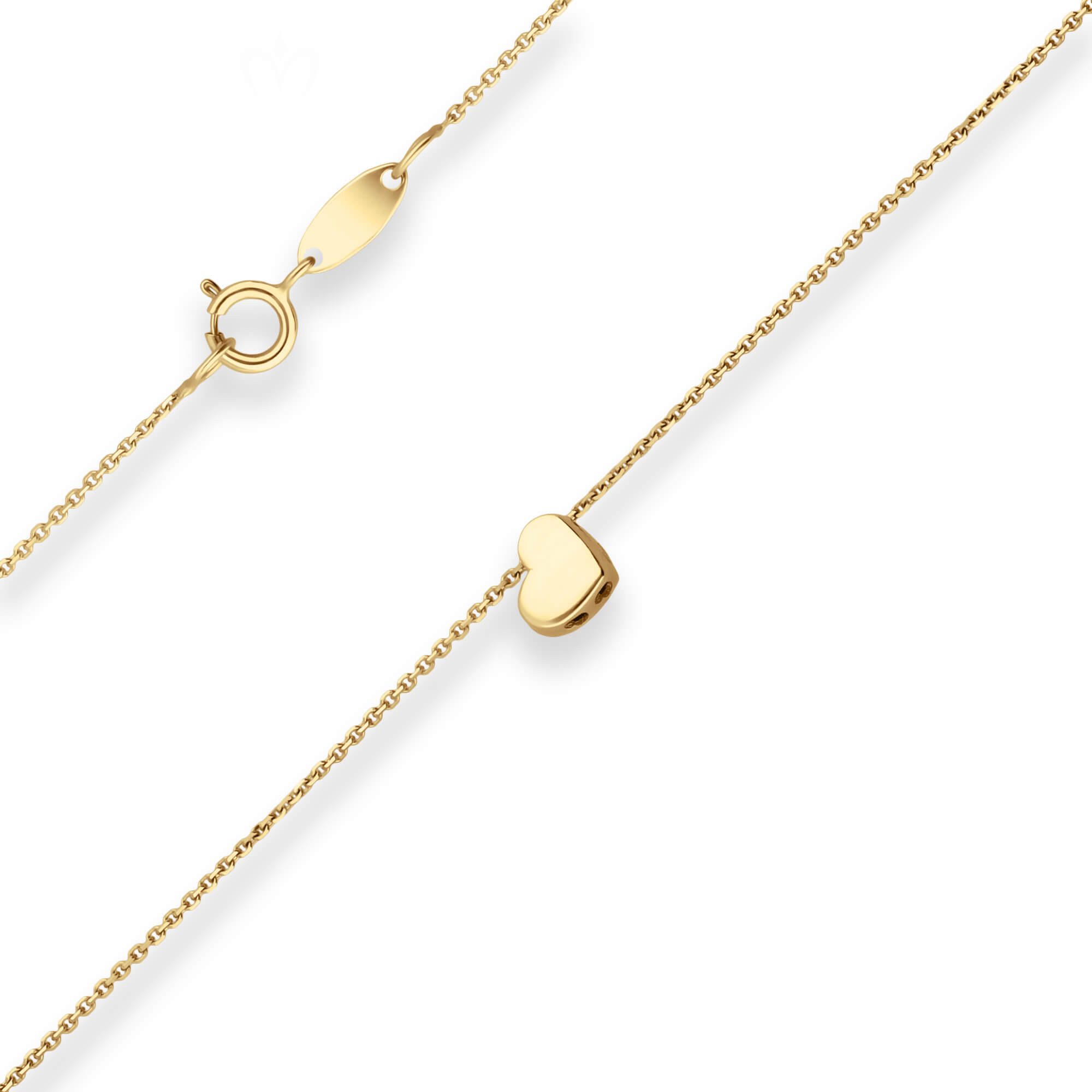 Schmuck Krone Goldkette Fantasiekette Herz aus 585 Gelbgold 42cm, Gold 585