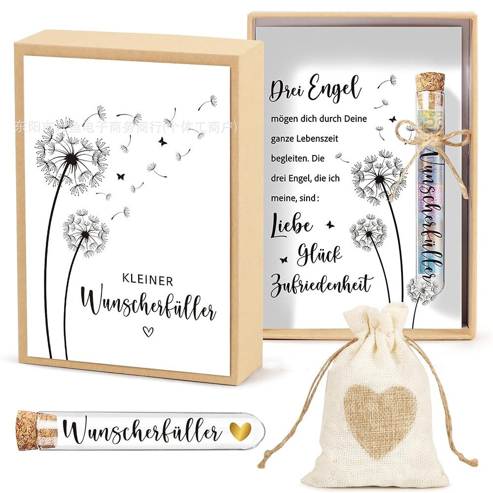 CLTYQ Geschenkbox Geldgeschenke zur Taufe, für Jungen und Mädchen mit Testrohr, einschließlich Taufkarte mit Liebe, Geschenkschachtel, Jutebeutel