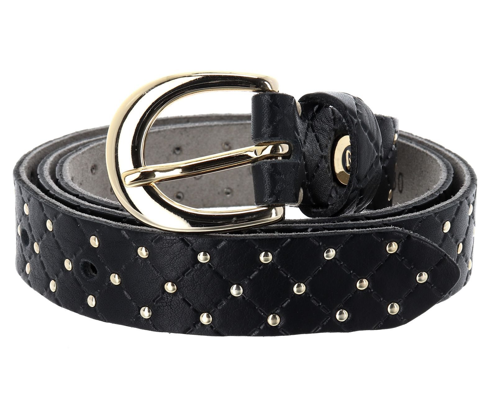 b.belt Ledergürtel Lilou Gold Leder-Nietengürtel aus echtem Leder