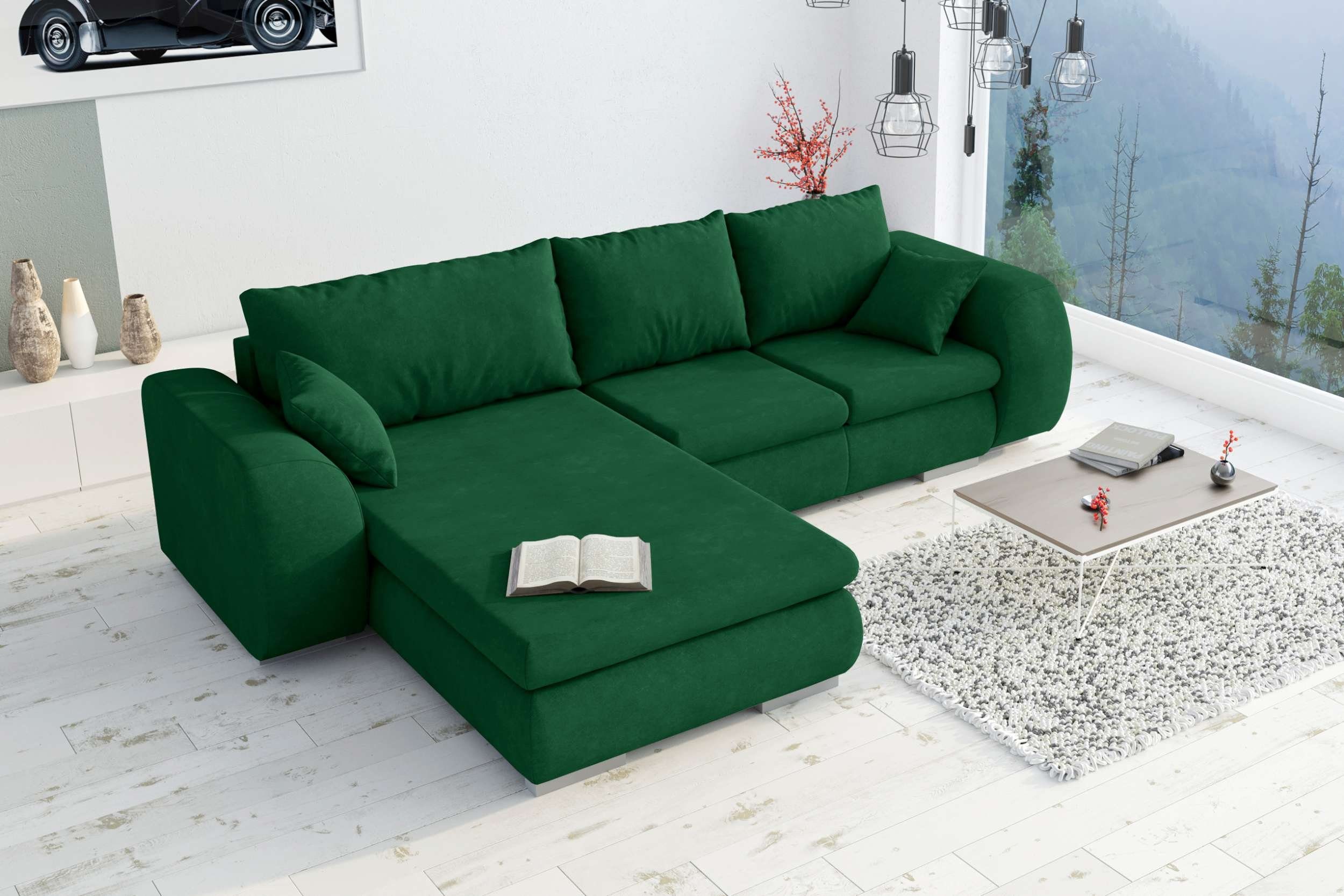 Stylefy Ecksofa Salturo, im Eckcouch, bestellbar, links rechts Wellenfederung, L-Form, mit oder Bettkasten stellbar, Bettfunktion, Modern Raum Design mane frei und mit