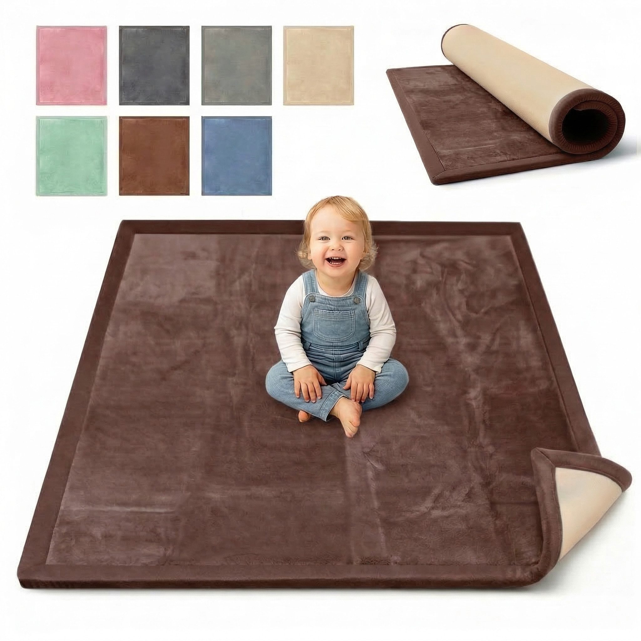 BabyBeFun Spielmatte [Extra Weich] 3cm dicke Krabbelmatte Baby, hochwertiger Memory-Schaum, Rutschfest, Deutsche Marke