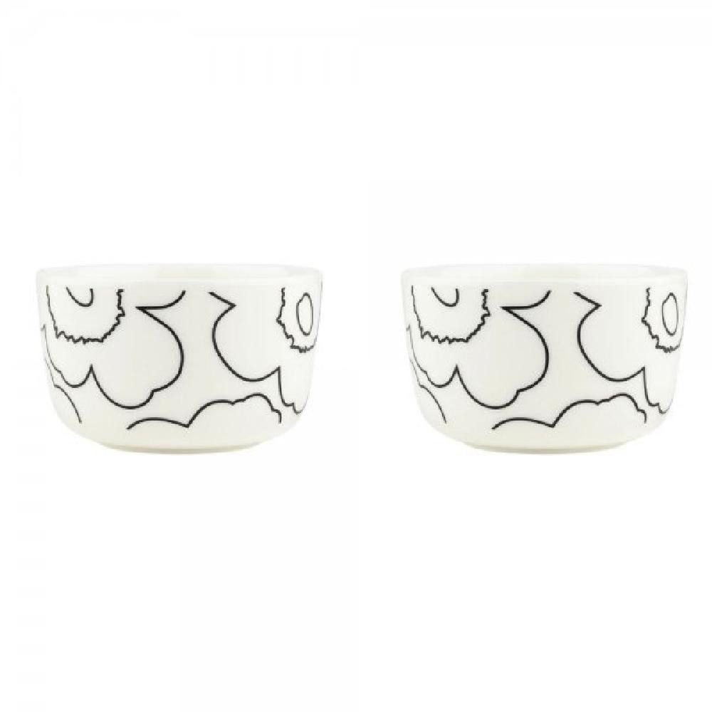 Marimekko Schüssel Schale Oiva Piirto White-Black (9,5x6cm) (2-teilig)