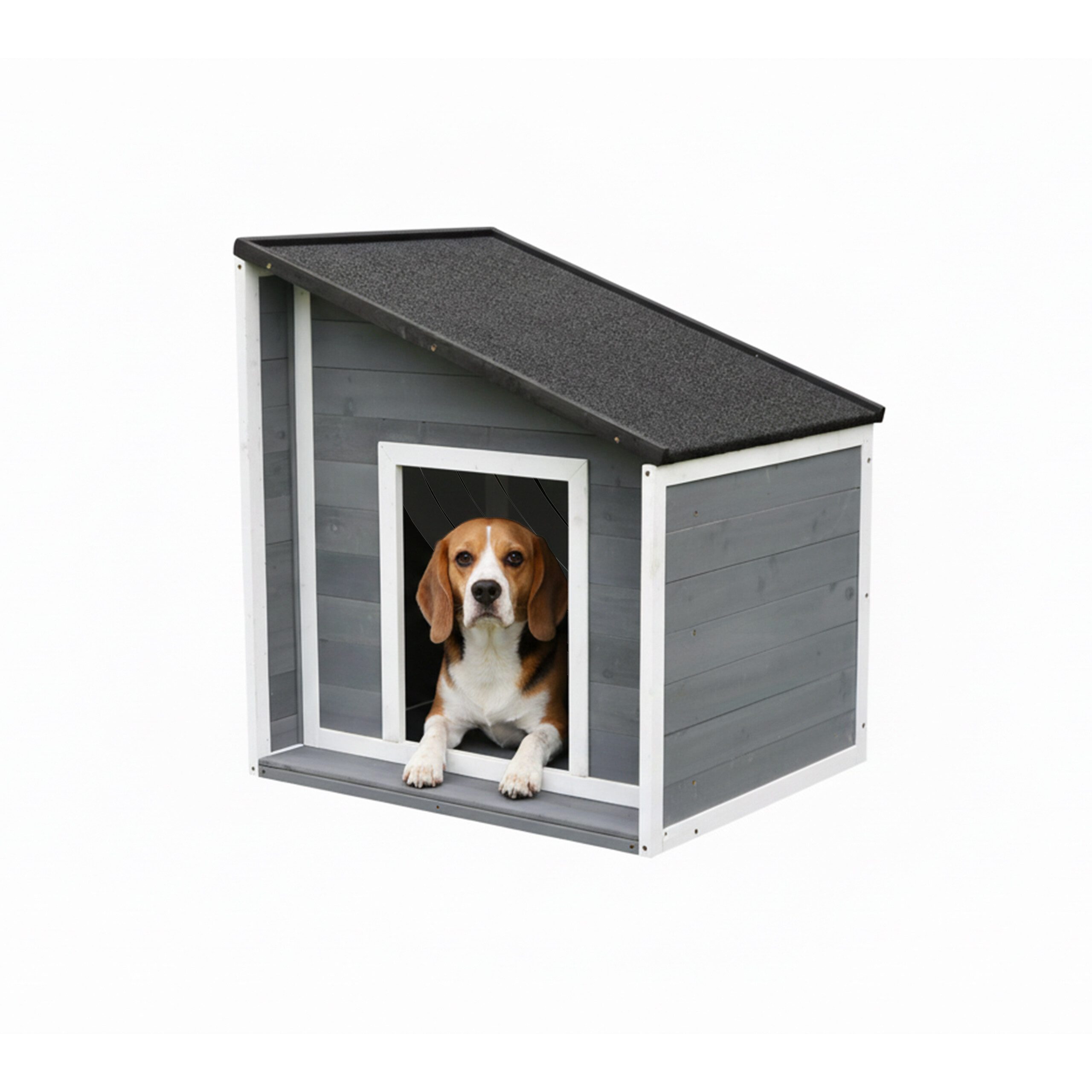 relaxdays Hundehütte mit klappbarem Schrägdach