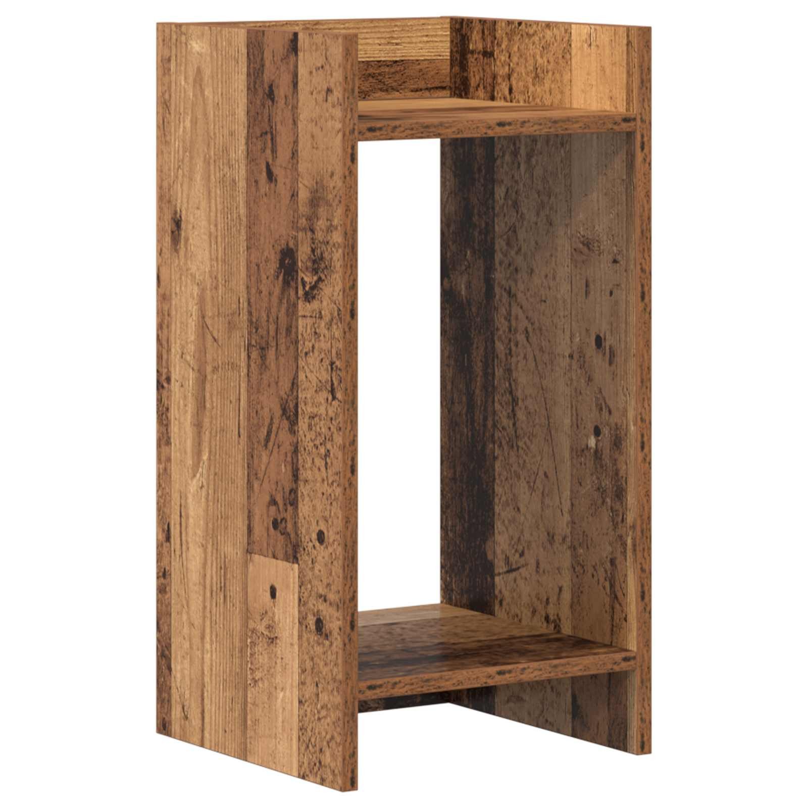 vidaXL Blumenständer Pflanzenständer mit Regal Altholz 30 x 30 x 60 cm Holzwerkstoff (1 St)