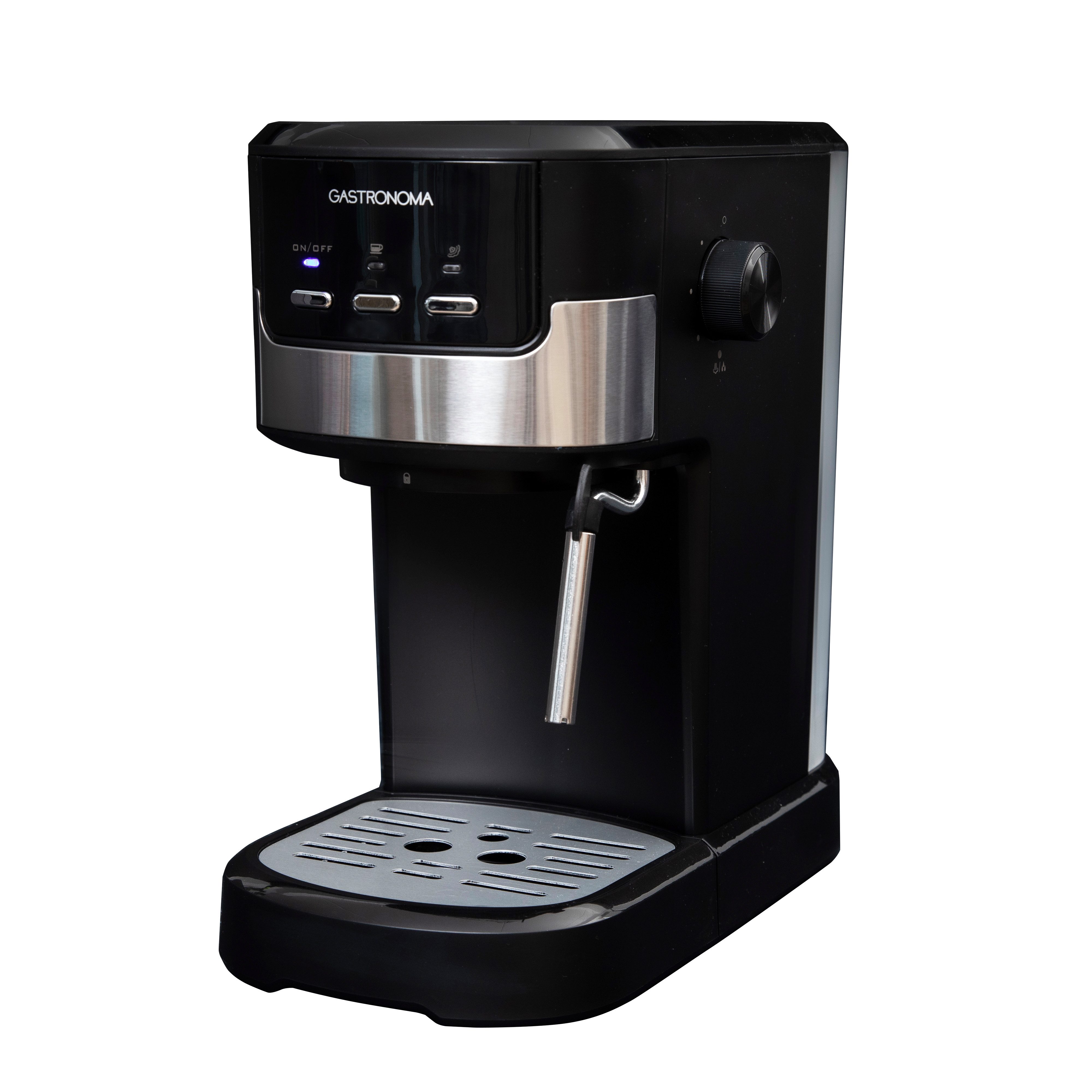 GASTRONOMA Espressomaschine 18110002, Korbfilter, Espressomaschine 15 Bar, Milchaufschäumer, 1,2 L Tank, 1100W