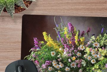MuchoWow Gaming Mauspad Blumen - Tisch - Stilleben - Blumenstrauß - Vase (1-St), Mousepad mit Rutschfester Unterseite, Gaming, 40x40 cm, XXL, Großes
