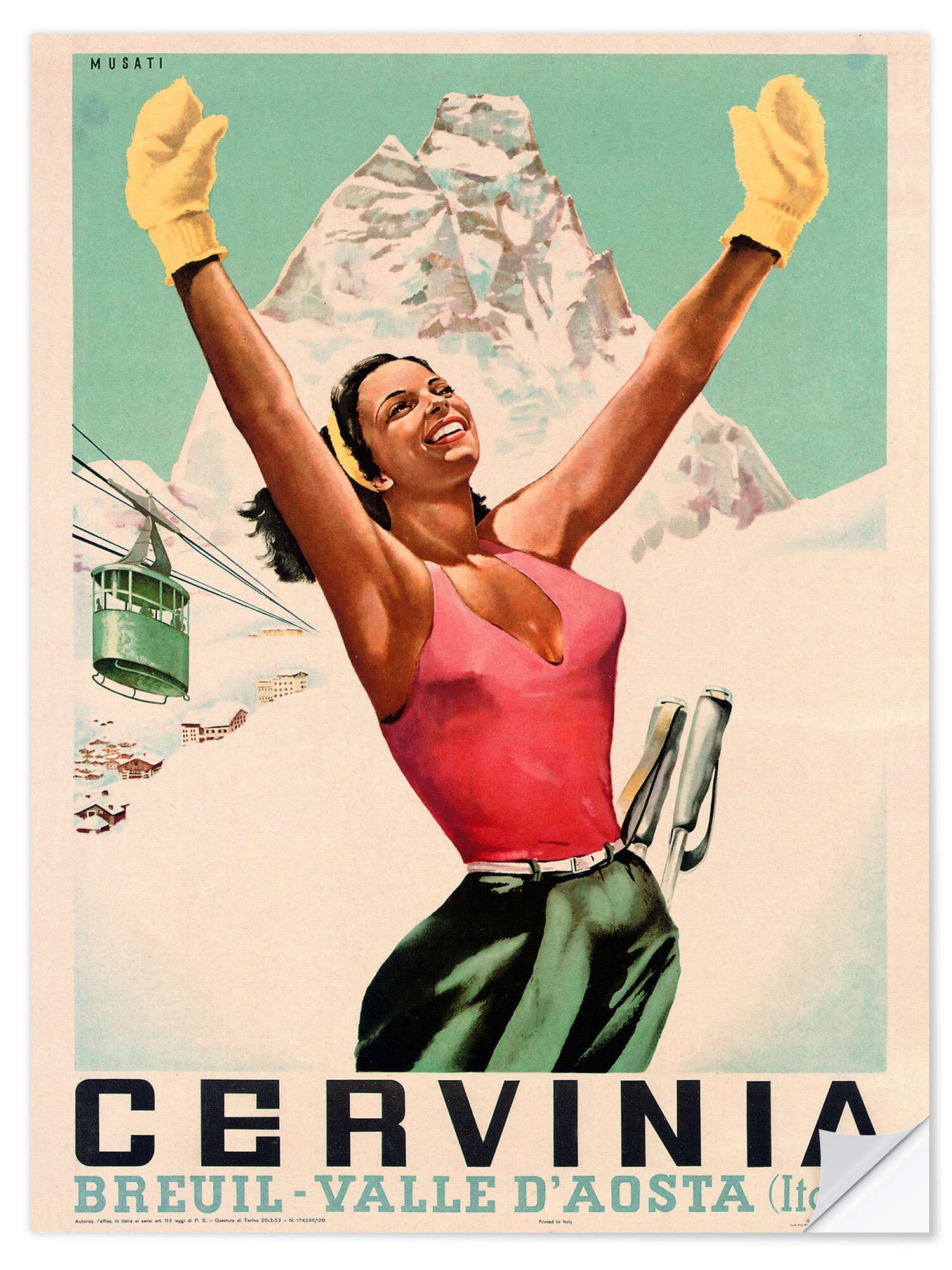 Wandfolie Vintage Ski Collection