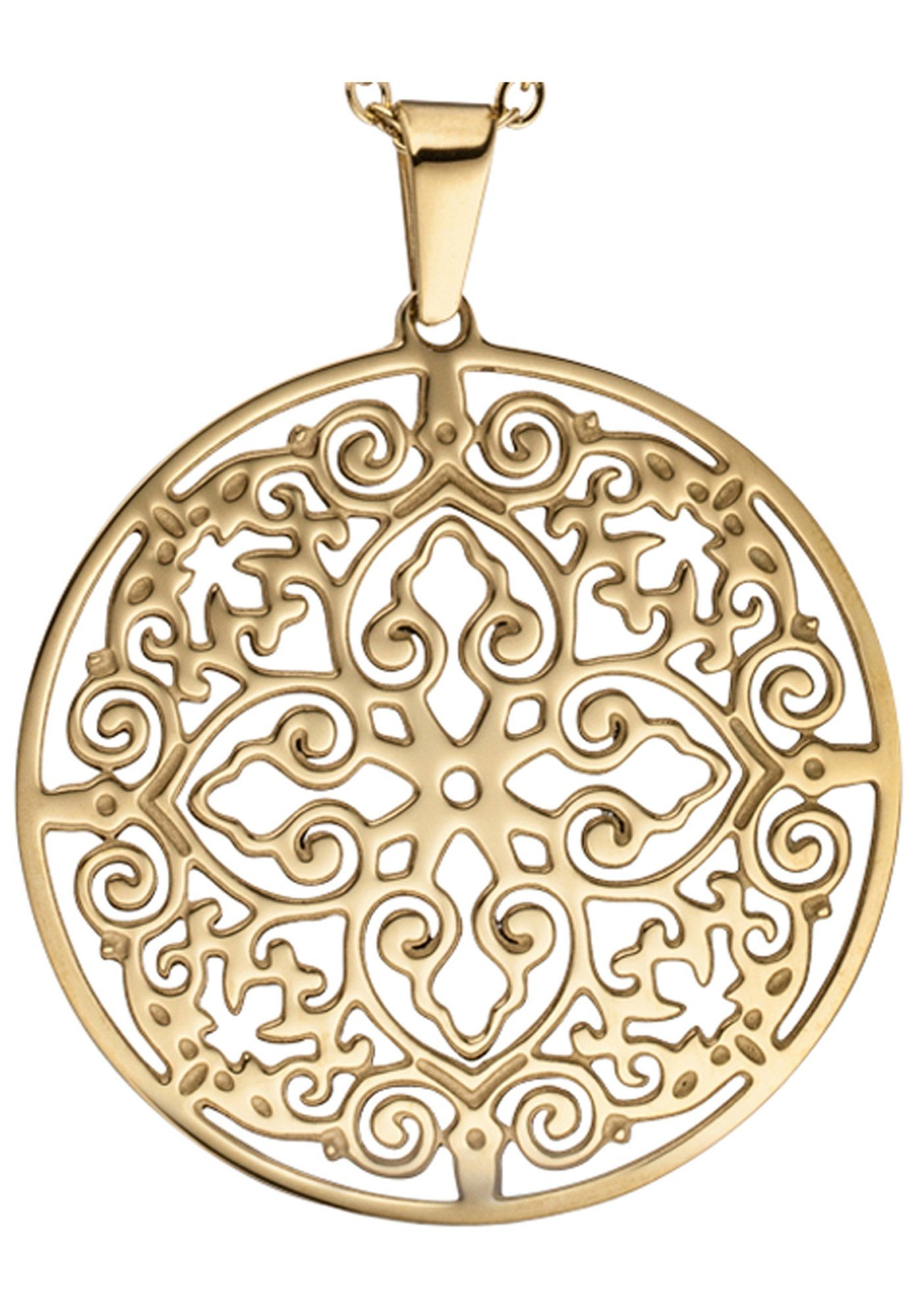 JOBO Kette mit Anhänger, rund Edelstahl...