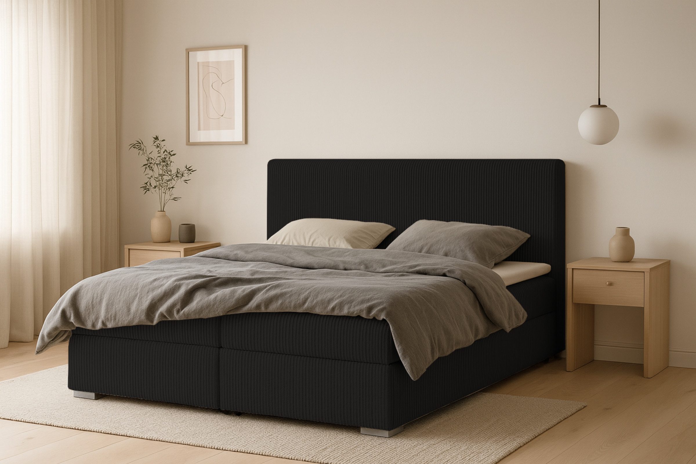 Deine Möbel 24 Boxspringbett LON IV Boxspring Komplettbett Polsterbett Bone günstig online kaufen