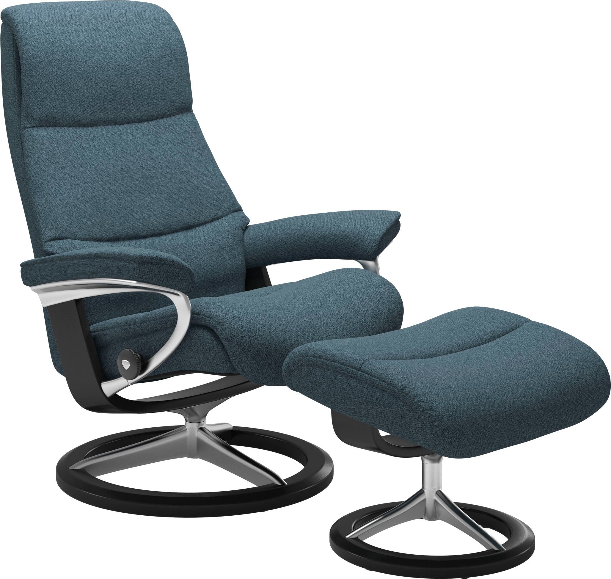 Signature M,Gestell Relaxsessel Base, Relaxsessel View Schwarz mit Hocker), mit Stressless® Größe (Set,